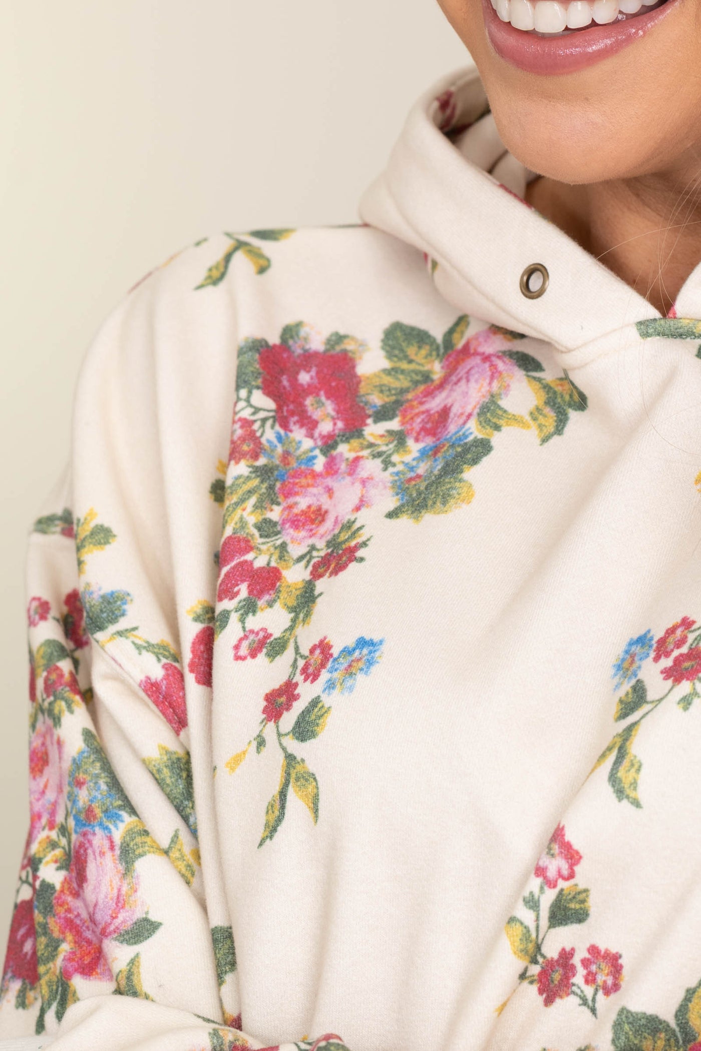 Floral Printed Fleece Hoodies