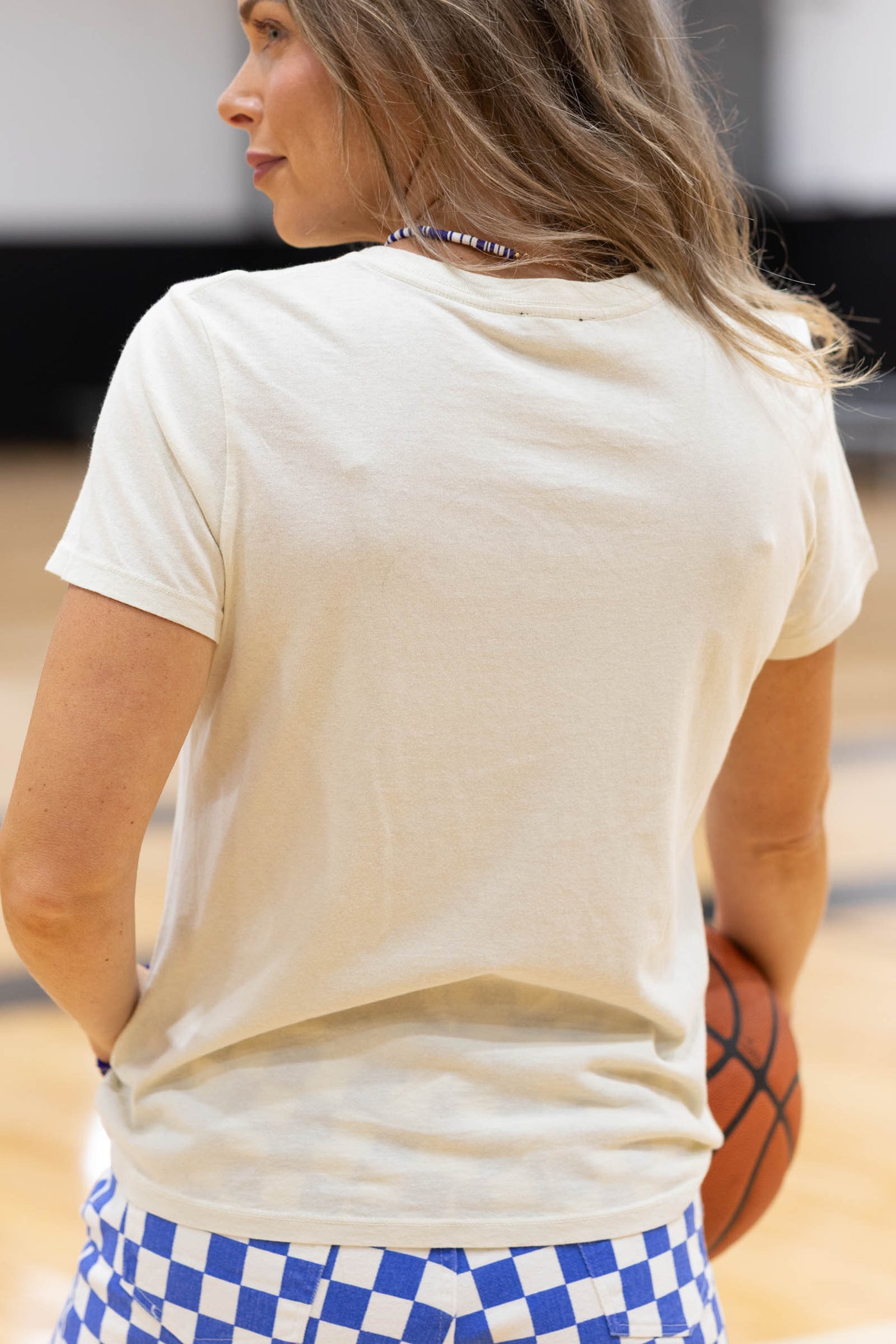 Ivory With Denim Gameday Knit Tee