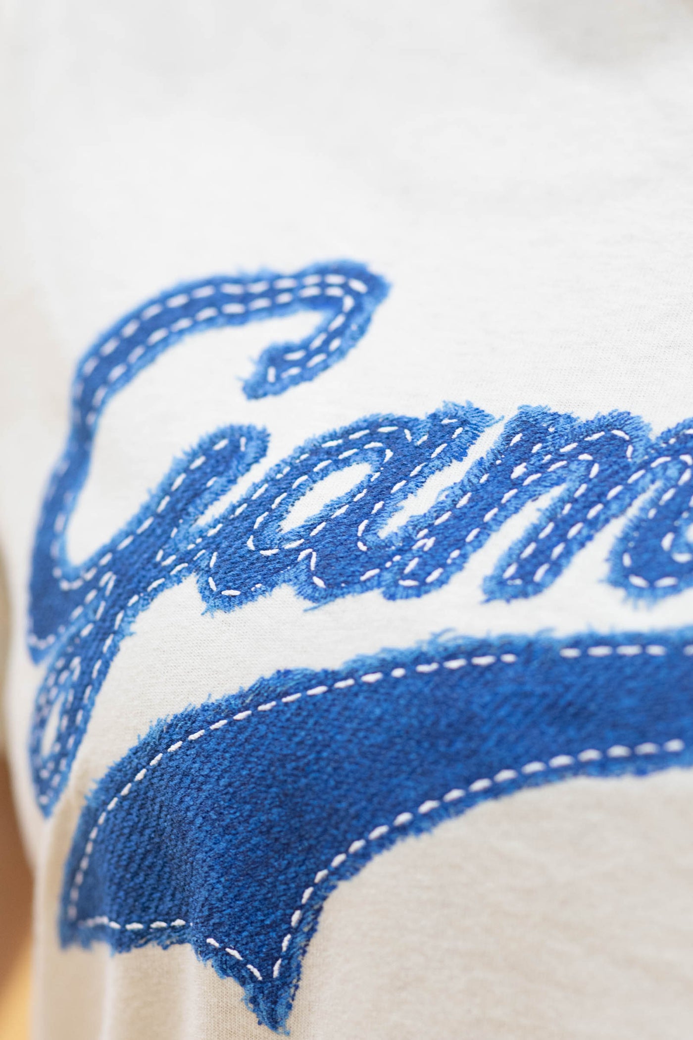 Ivory With Denim Gameday Knit Tee