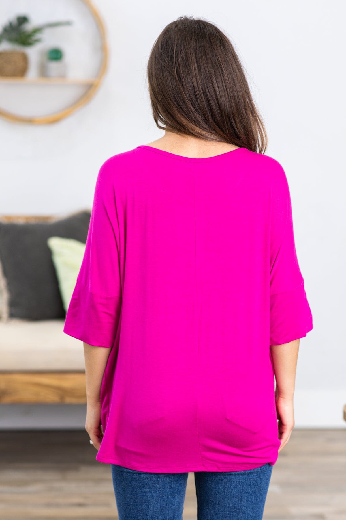 Fuchsia Top With Animal Print Pocket · Filly Flair