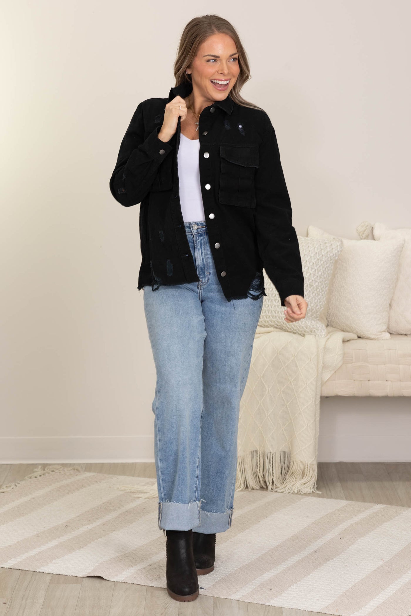 Distressed Oversized Denim Jackets