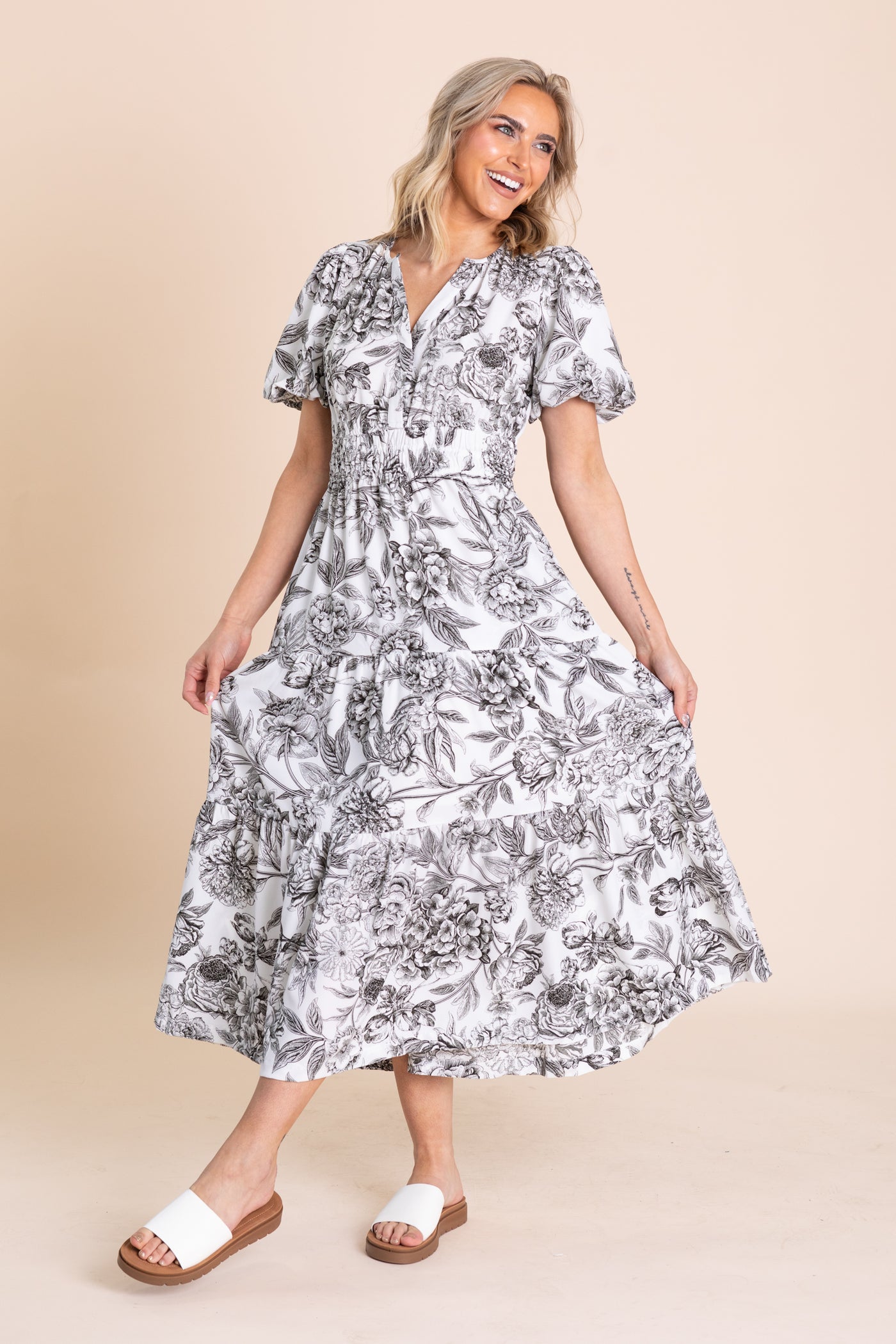 Black And White Floral Print Maxi Dress Filly Flair Black And White Floral Print Maxi Dress Filly Flair