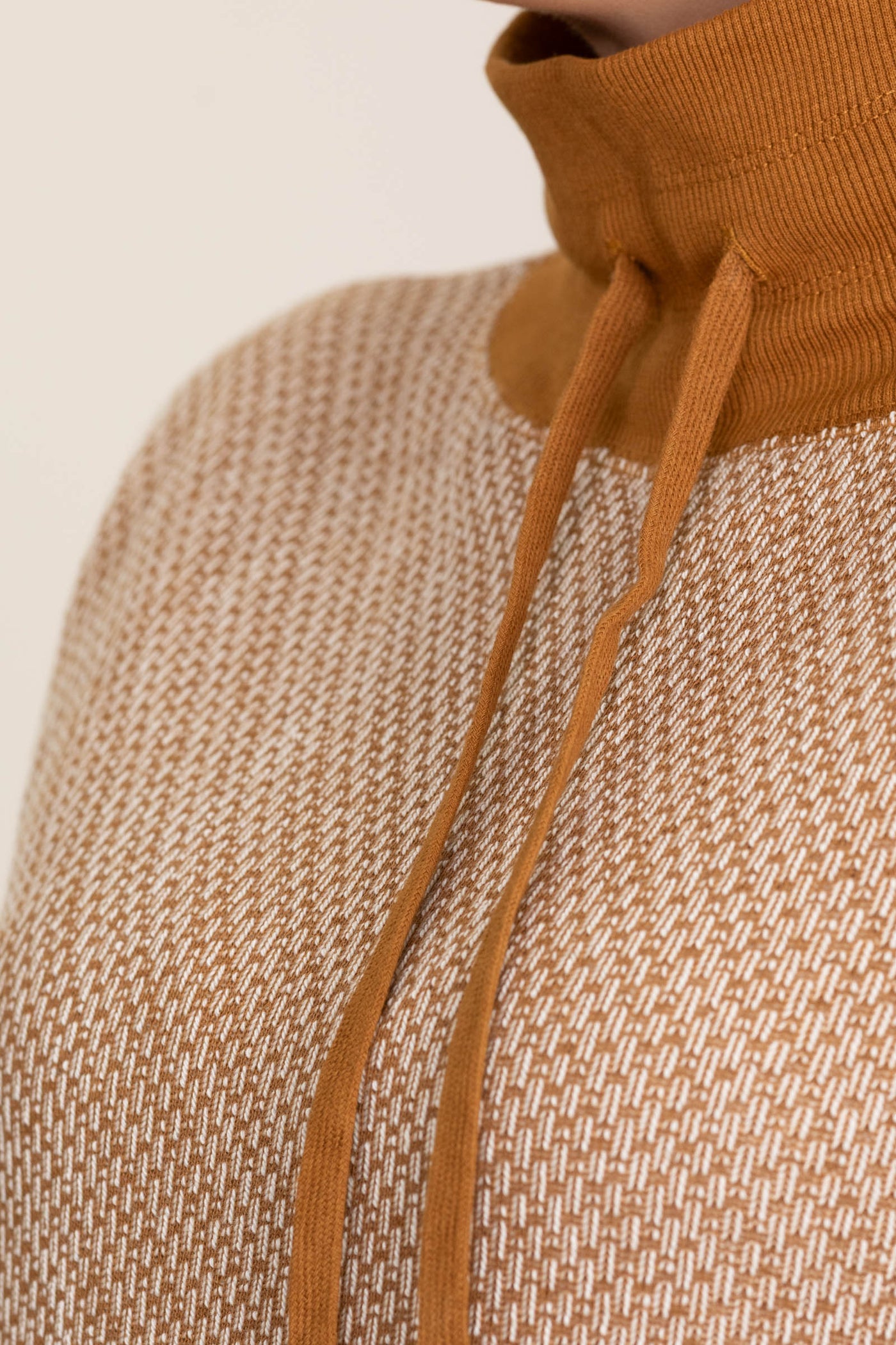 Caramel Funnel Neck Pull Over Knit Top