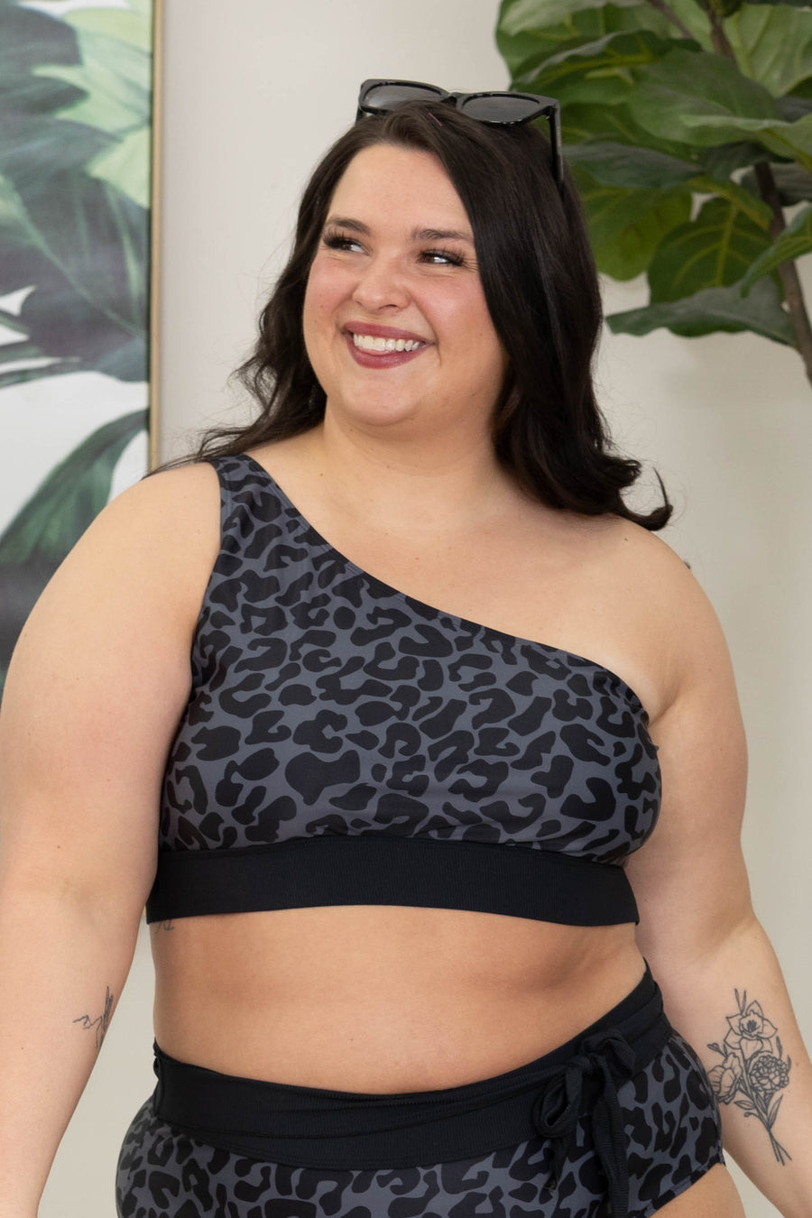 Island Style One-Shoulder Swim Top