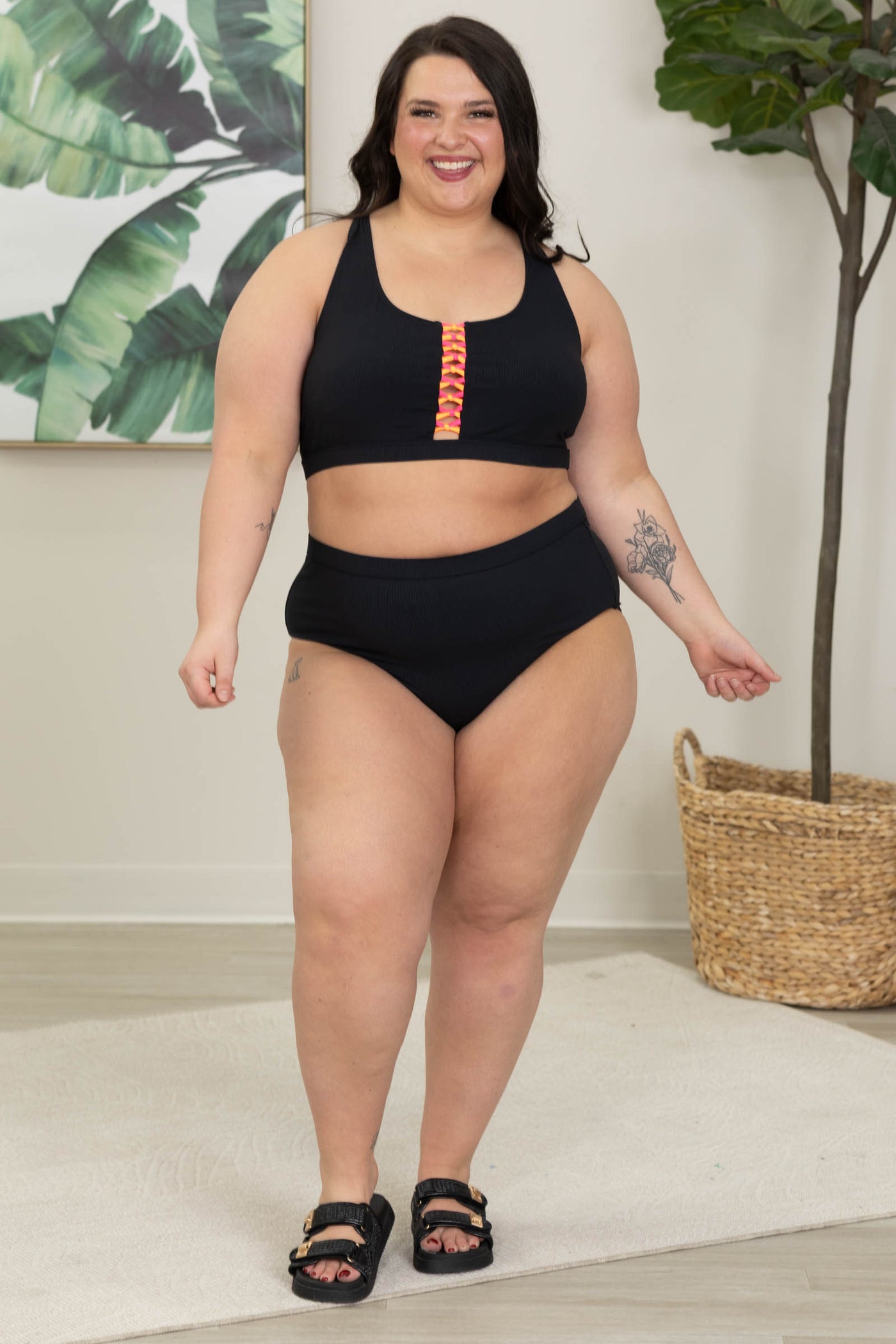 Feeling The Summer Breeze Ribbed Swim Bottoms
