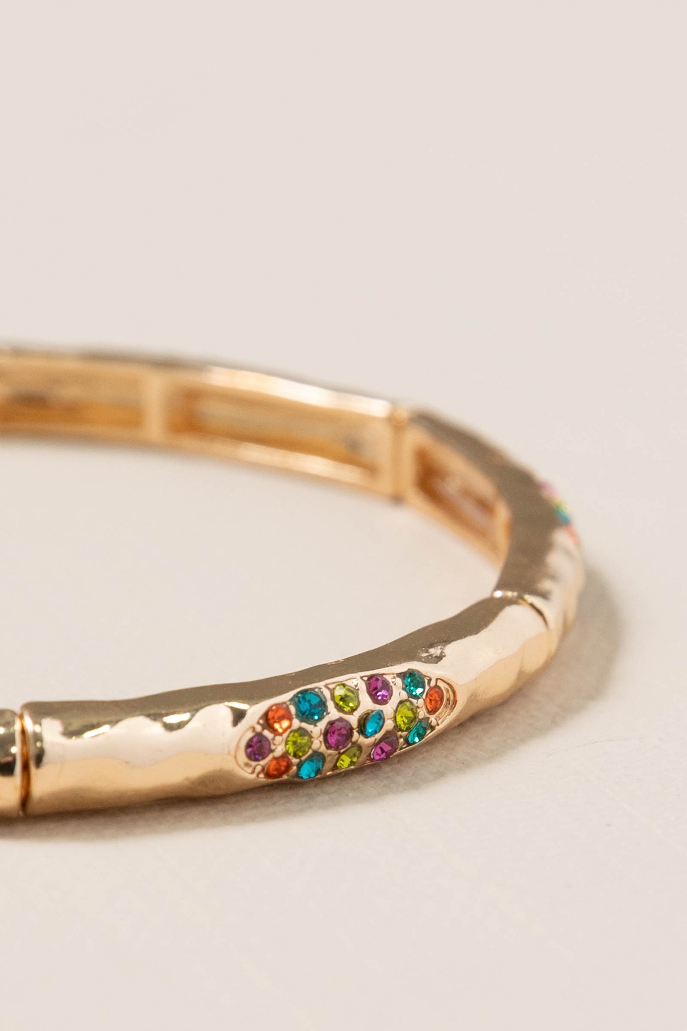 Gold Multi Crystal Accents Stretch Bracelet