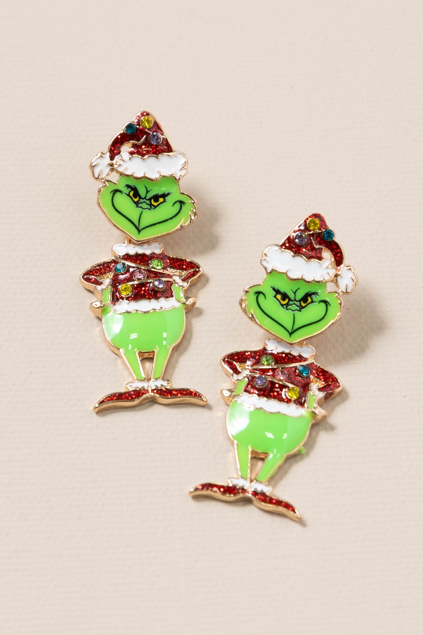 Grinch Christmas Earrings