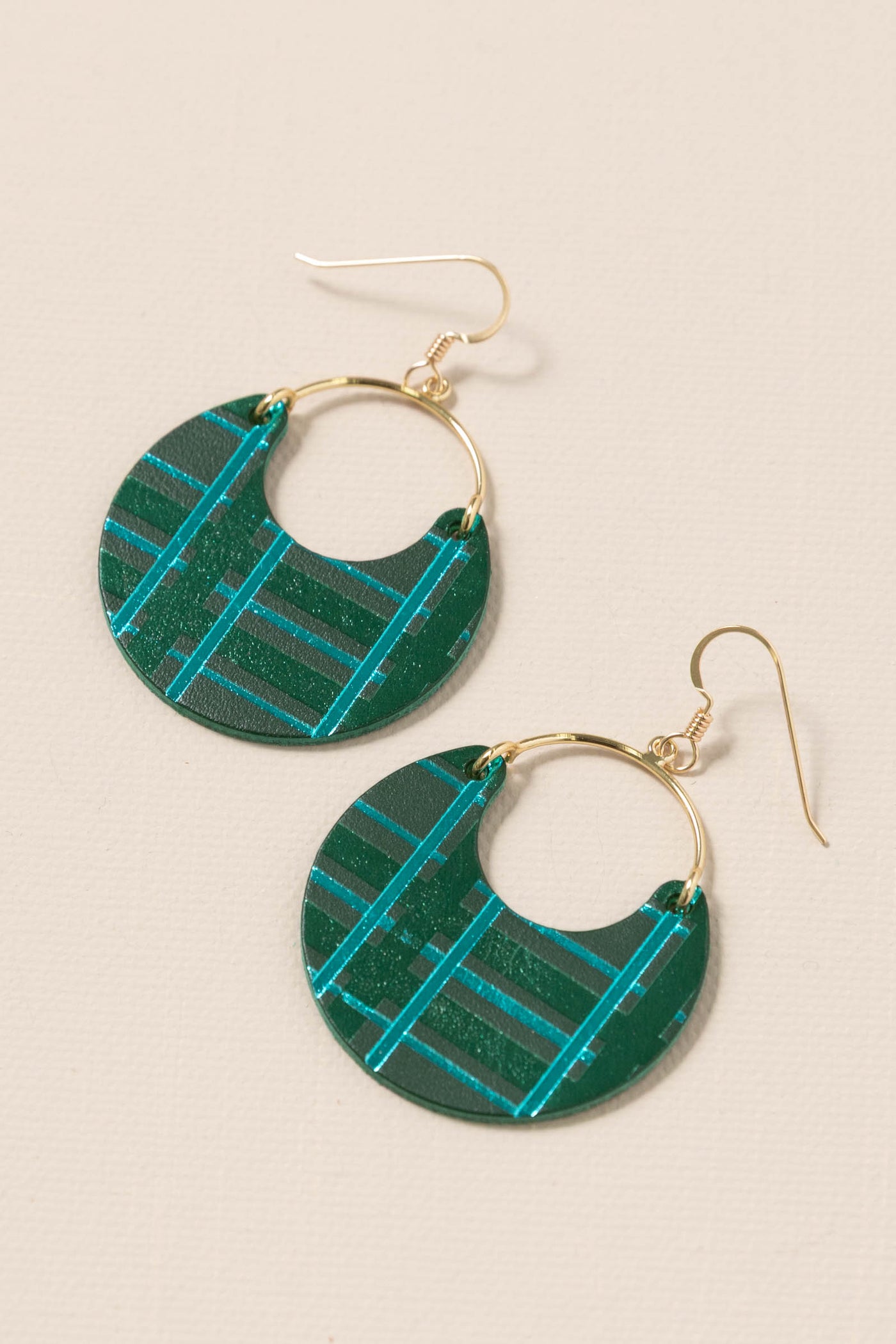 Evergreen Tartan Plaid Ninjas Earrings