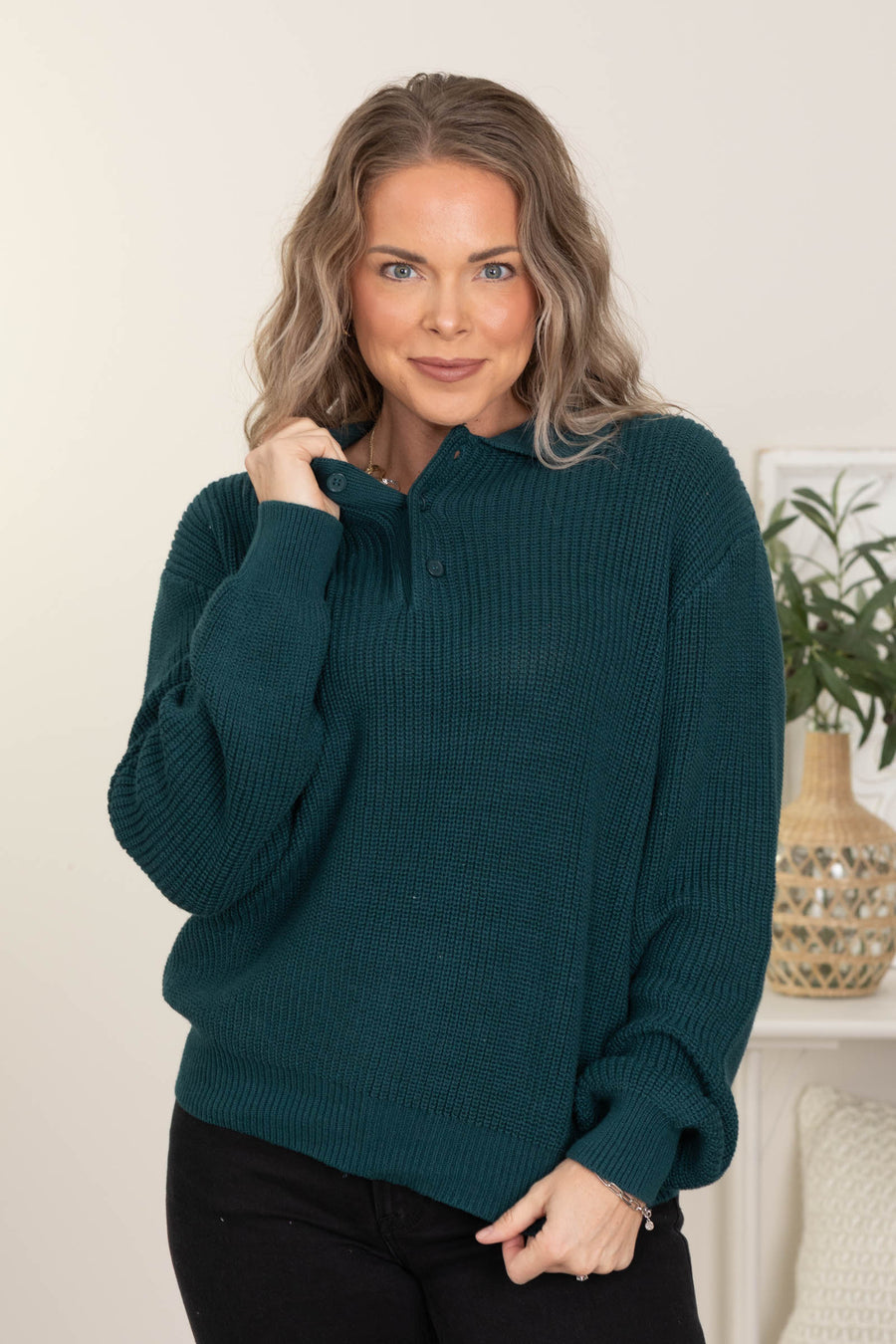 Oversized Collar Knit Sweaters