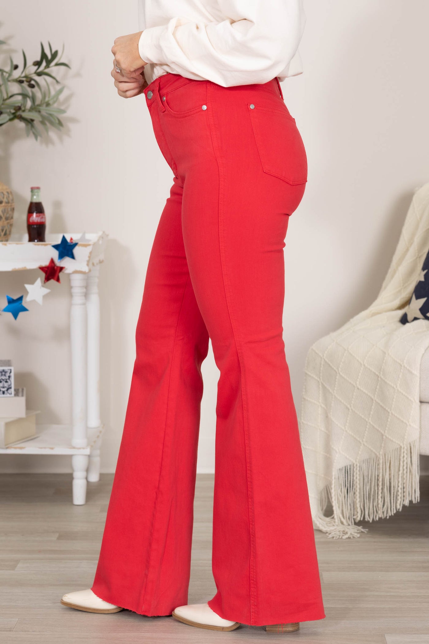 Judy Blue Red Garment Dyed Tummy Control Jeans