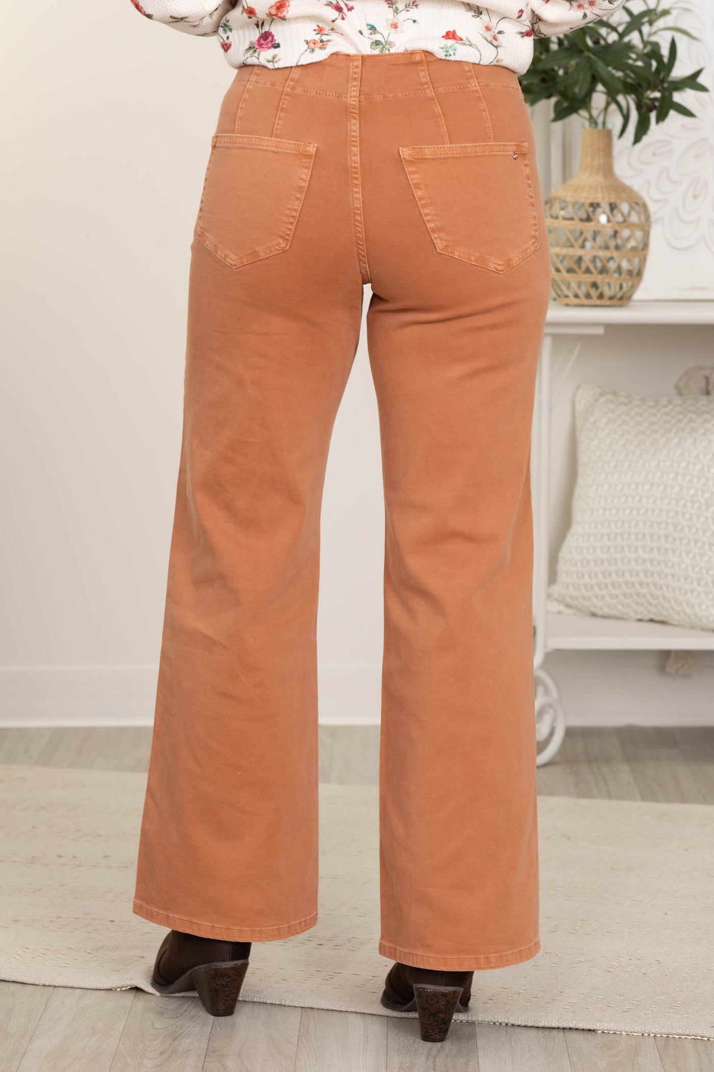 Mica Cinnamon High Rise Wide Leg Jeans