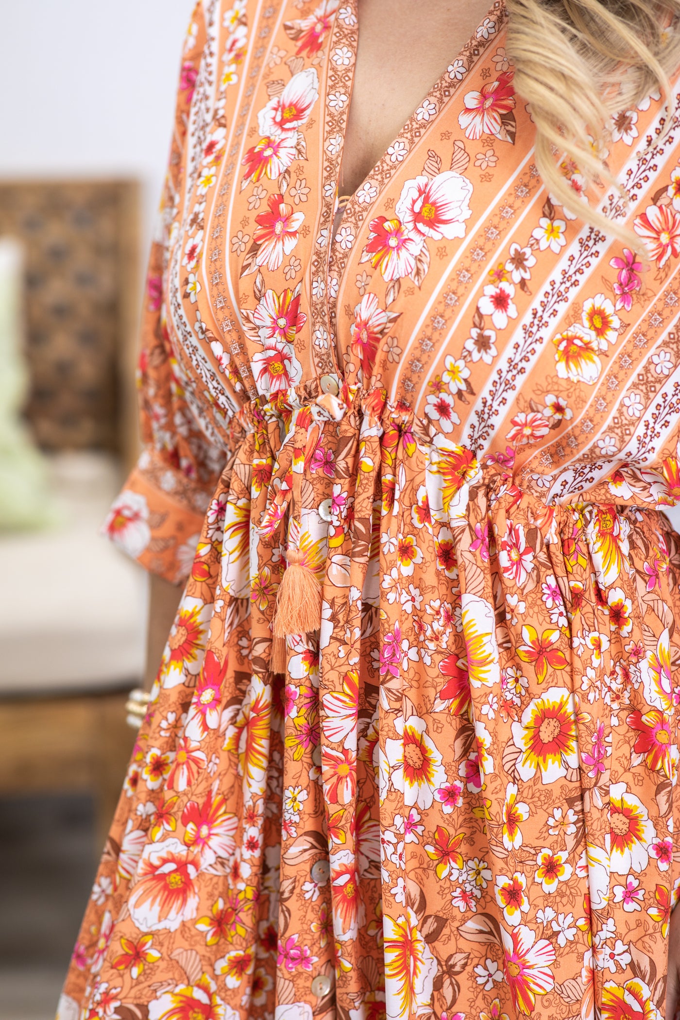 Orange Floral Boho Maxi Dress · Filly Flair Orange Floral Boho Maxi Dress · Filly Flair