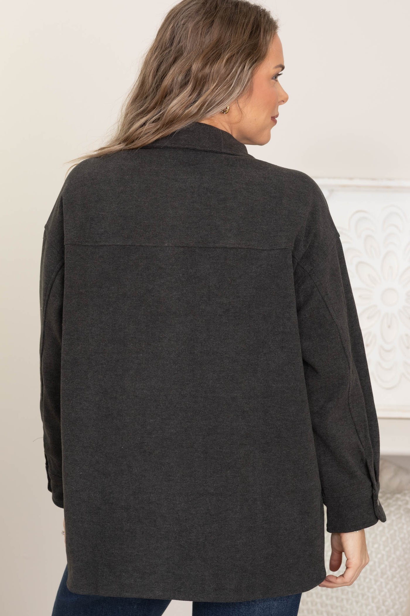 Charcoal Brushed Shacket