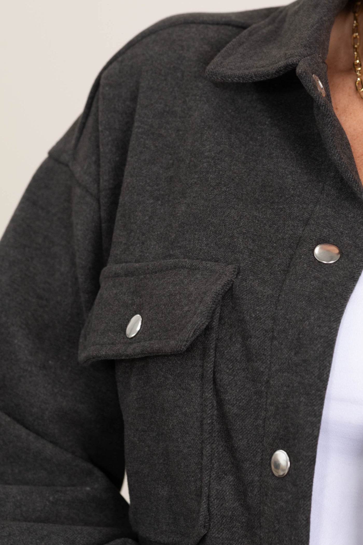 Charcoal Brushed Shacket