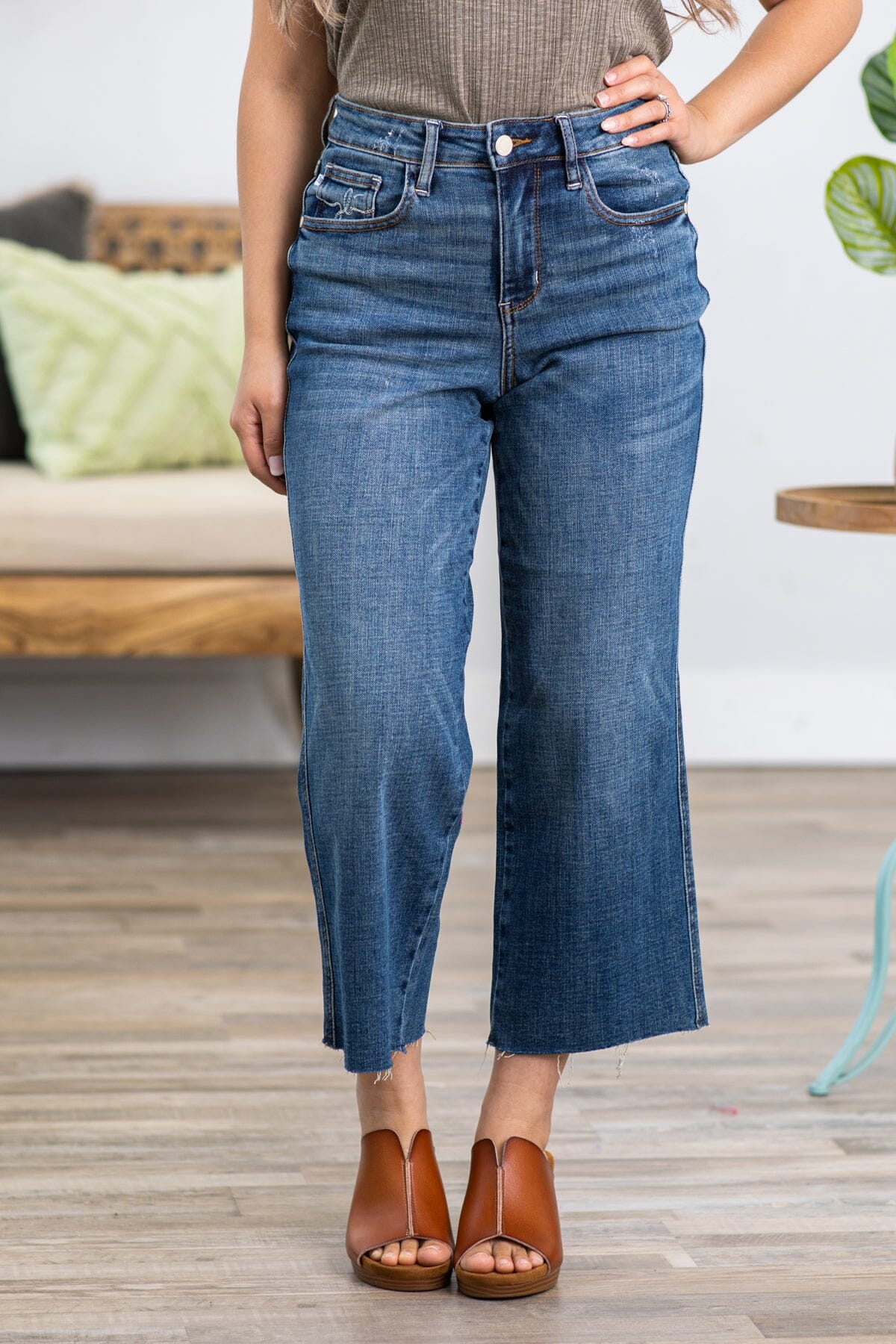 Cropped blue jeans Clearance