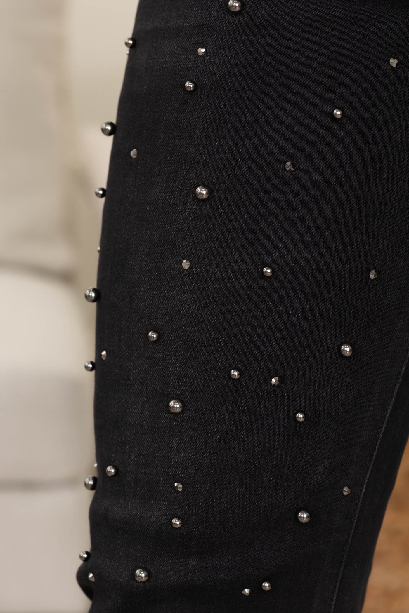 Mica Black Pearl High Rise Straight Jeans