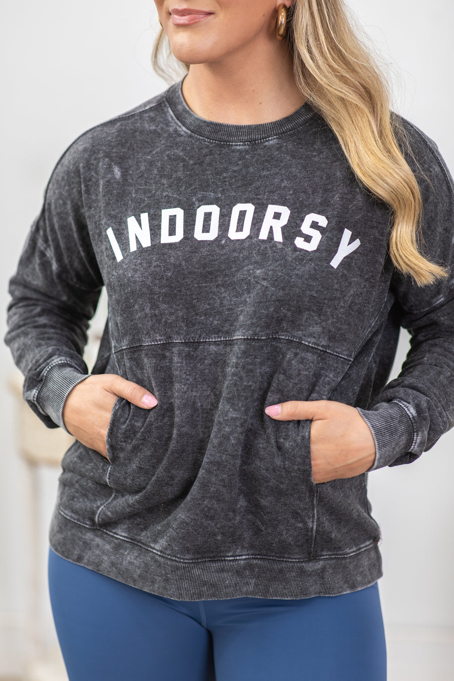 Charcoal Washed Indoorsy Graphic Sweatshirt