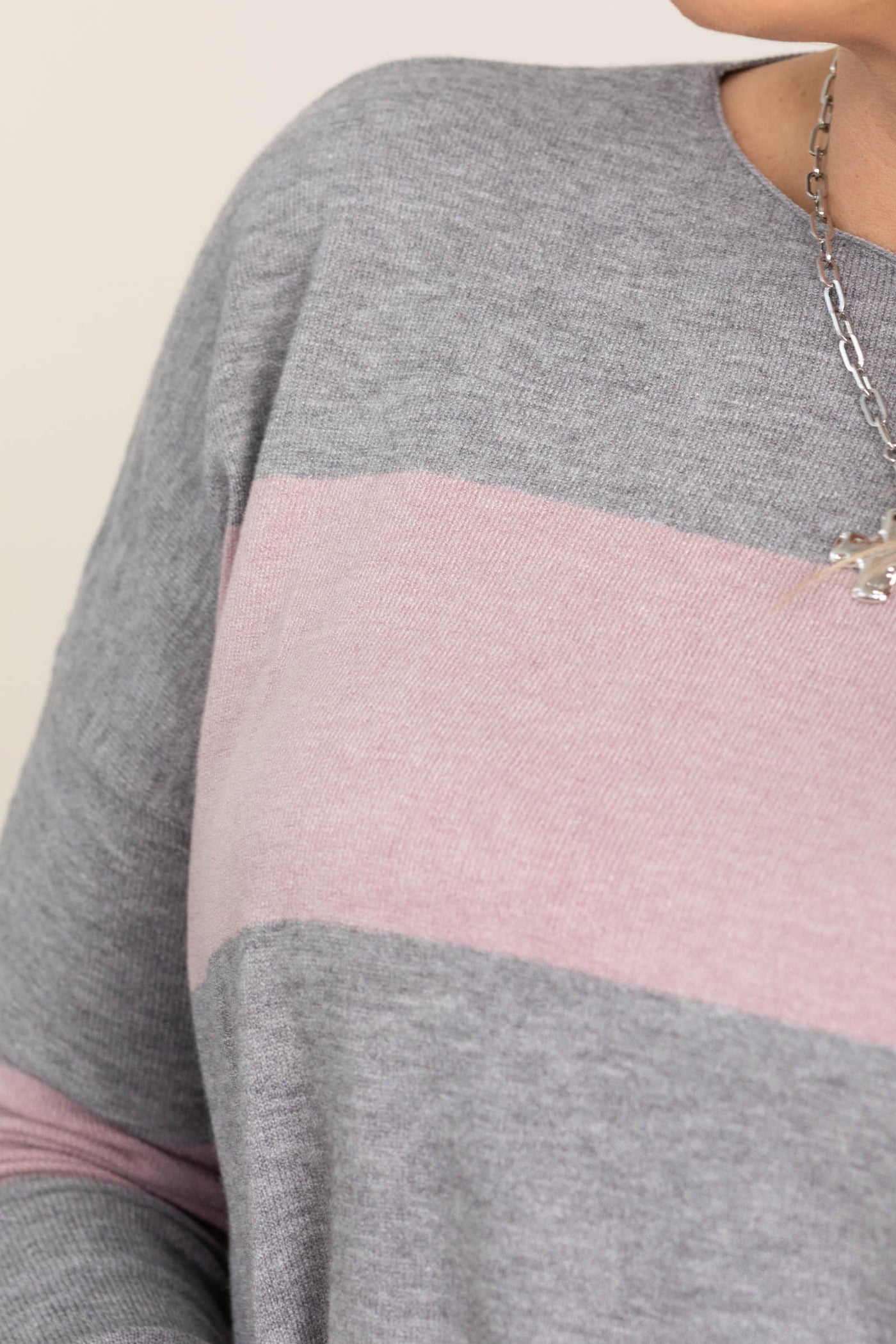 Boat Neck Soft Striped Knit Sweater Tops