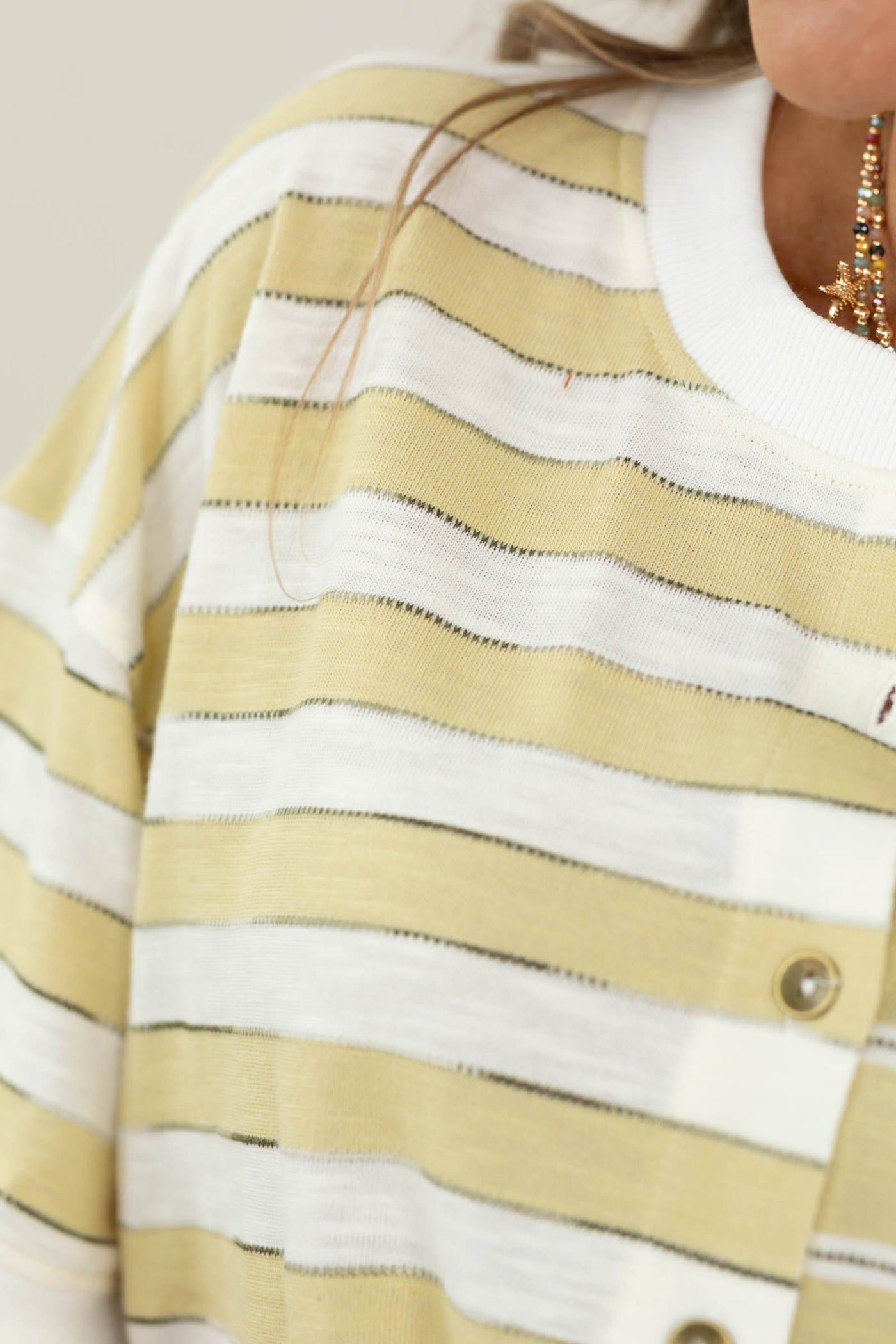 Dusty Yellow Button Front Knit Cardigan Top