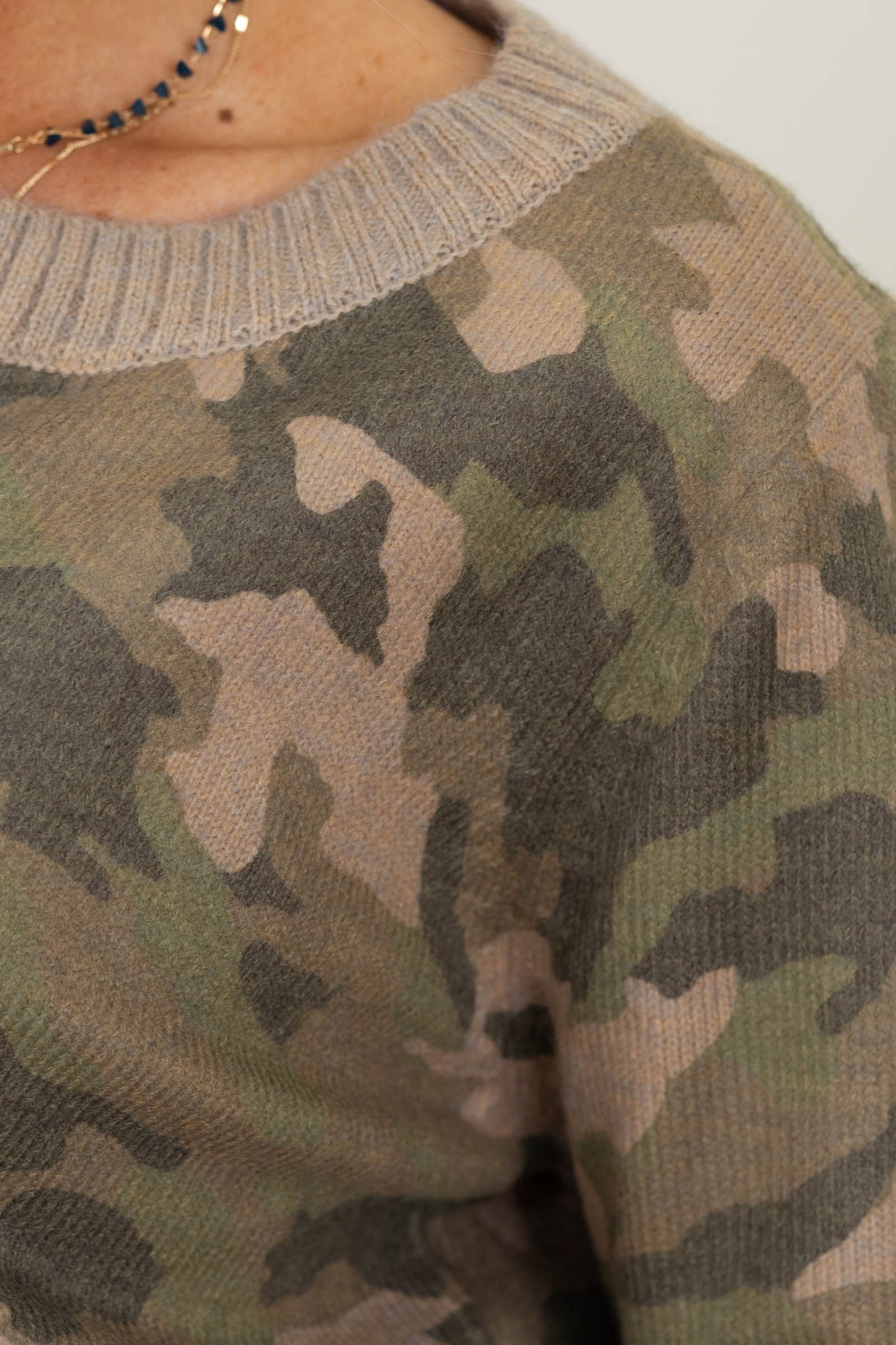 Mocha Camo Button Up Cardigan