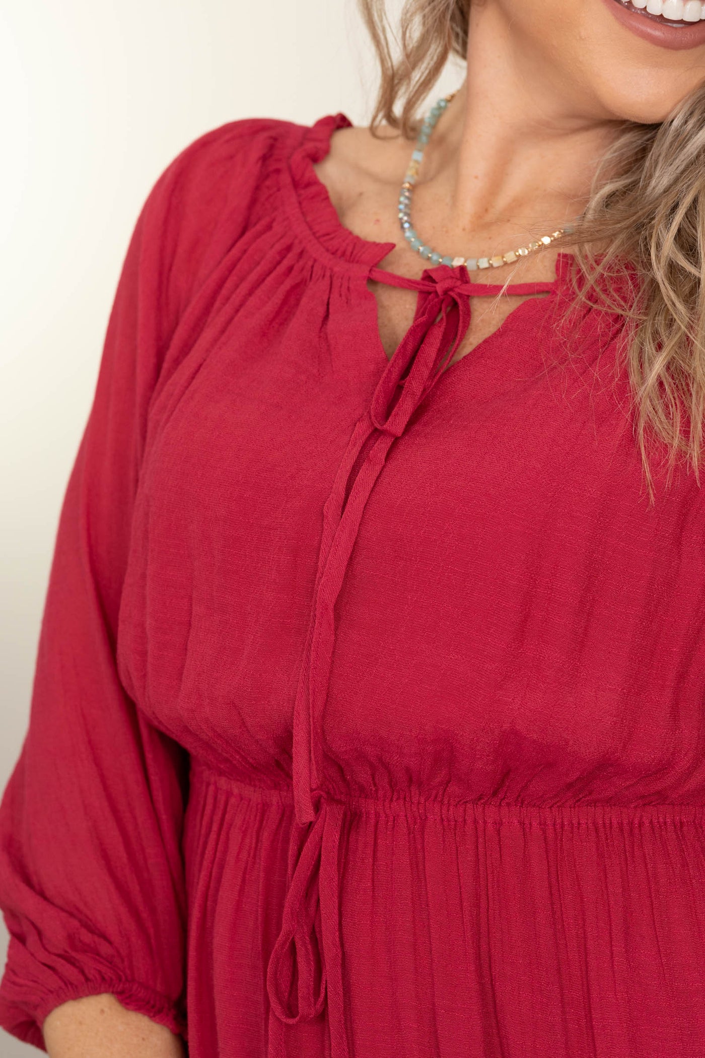 Elastic Waist Flowy Boho Maxi Dress