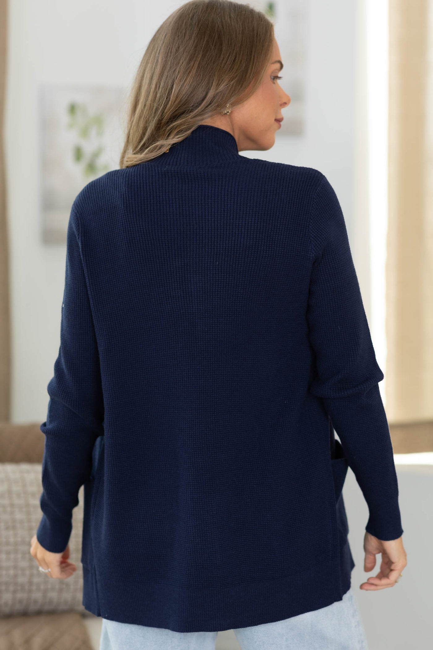 Staccato Open Front Waffle Texture Cardigan