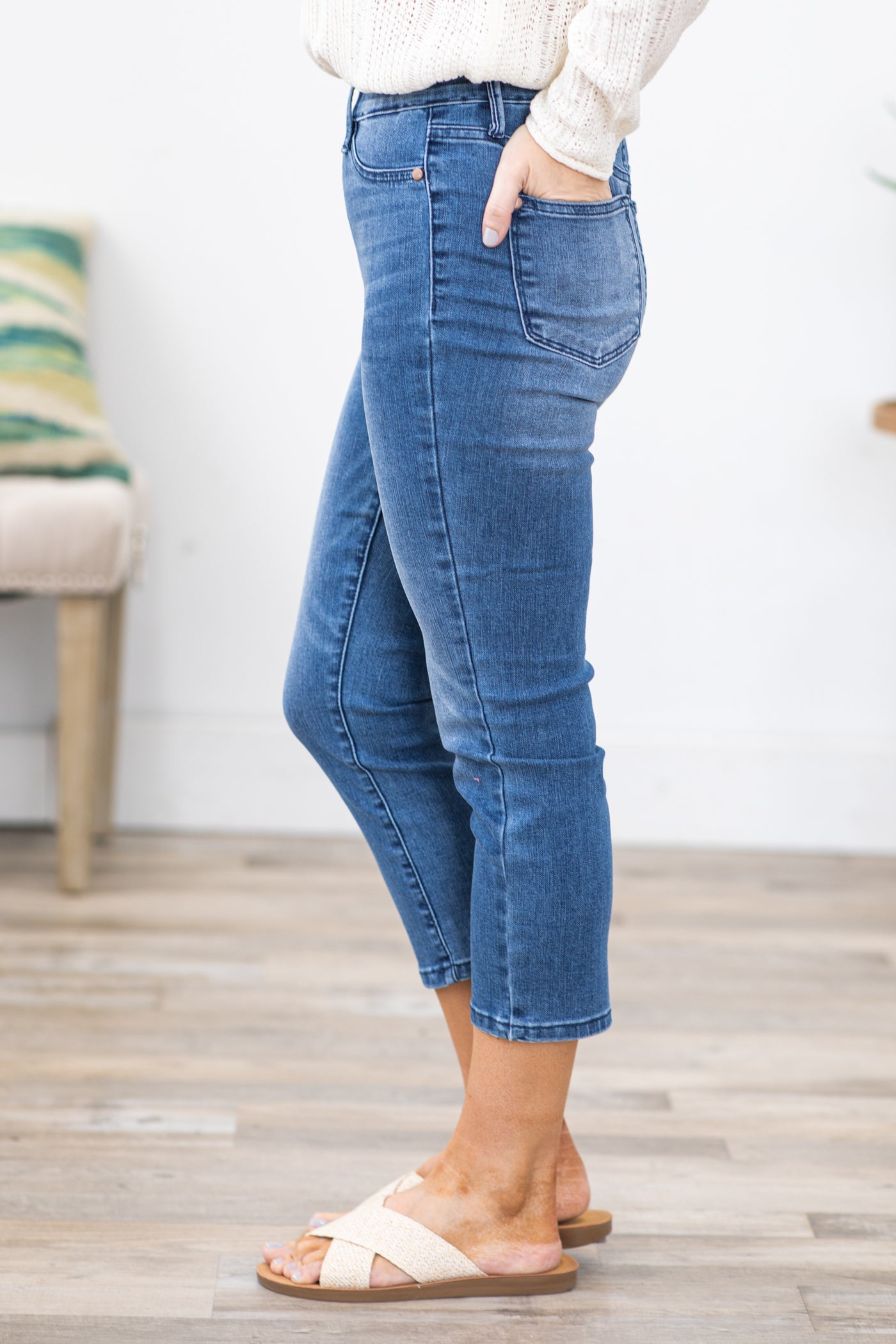 Clothing Pull On Denim Capris Judy Blue Pull On Cooling Denim