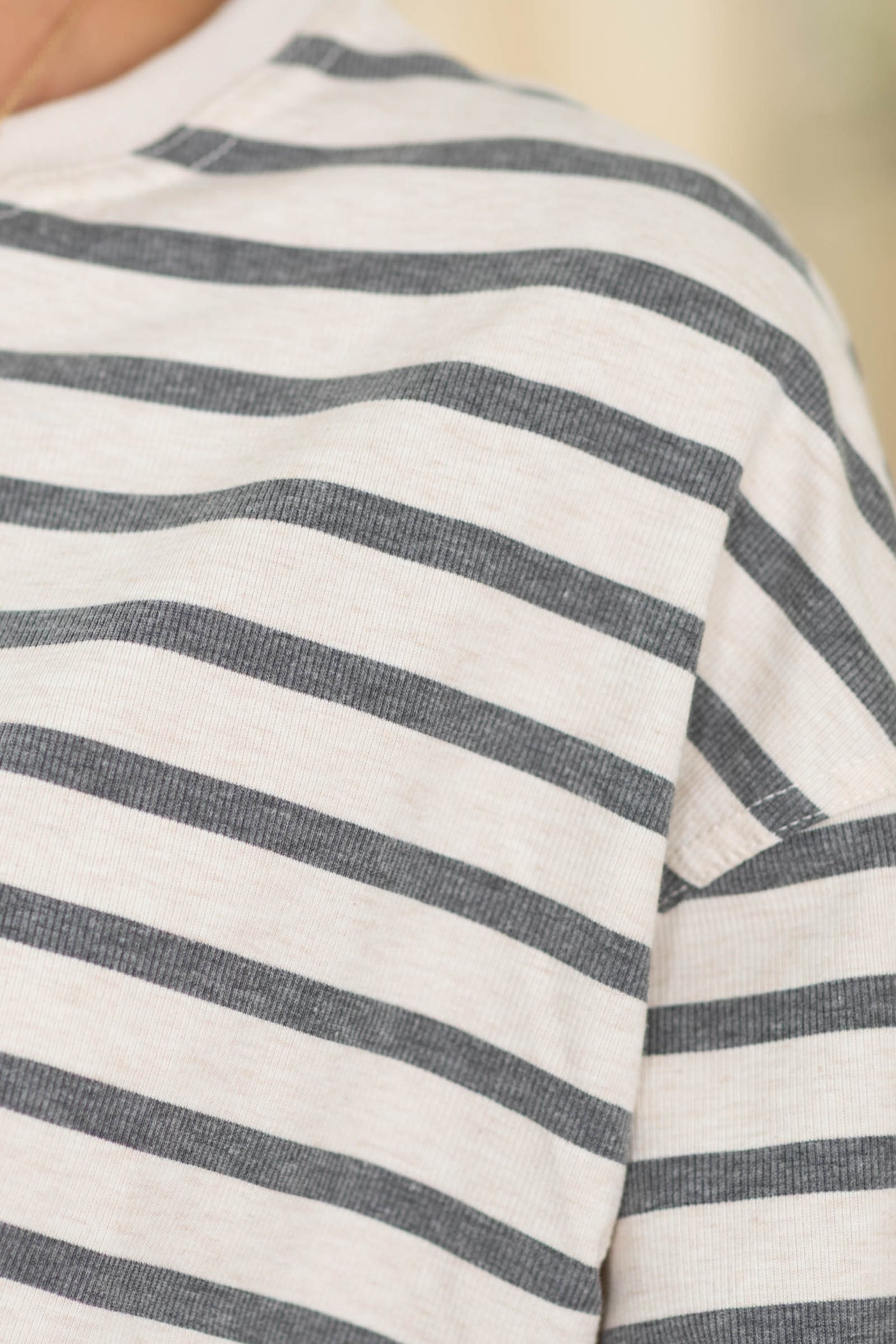 Oversized Striped Long Sleeve Pullover Top