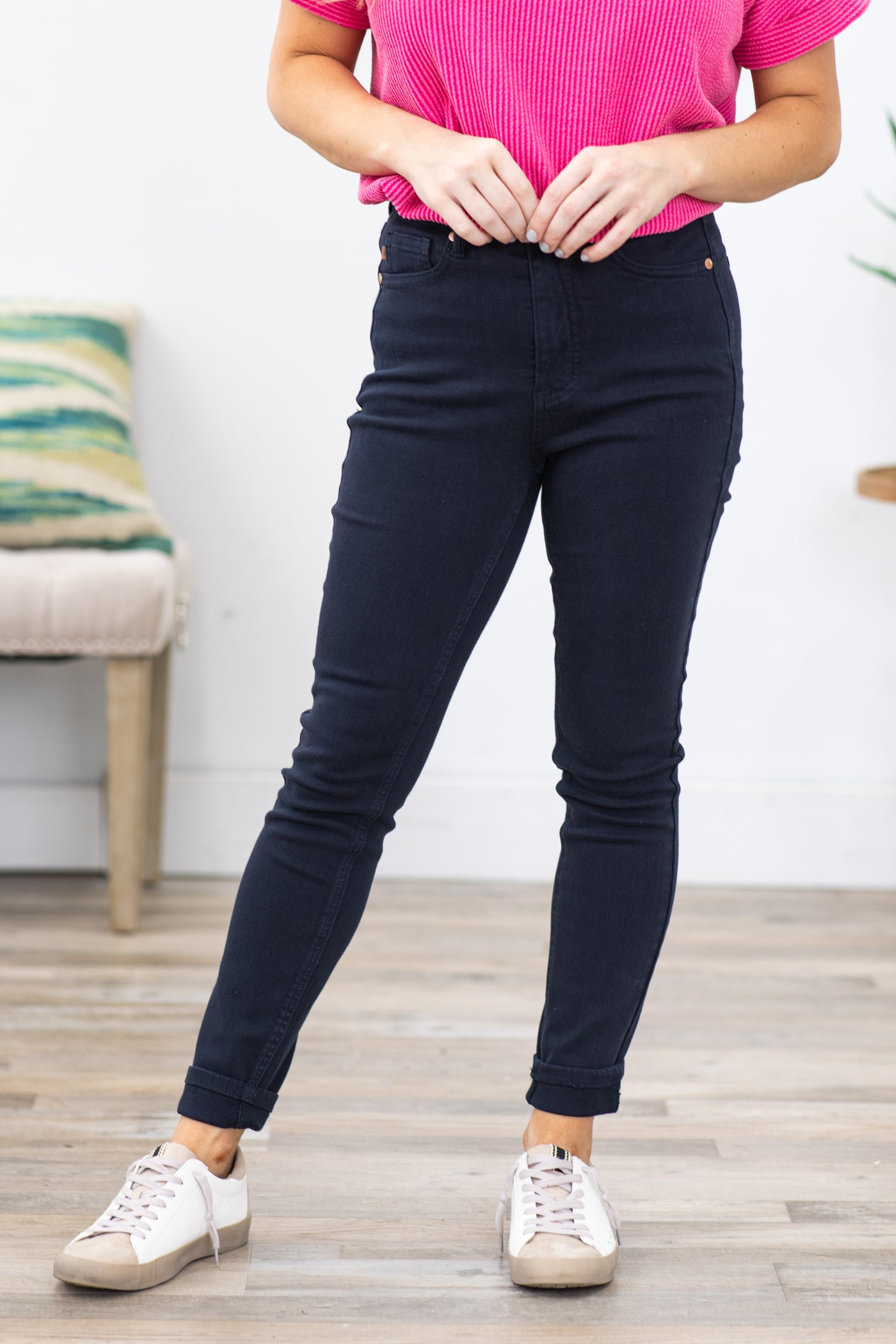 Black, High Waisted Jeans for Women with Tummy Control, Skinny