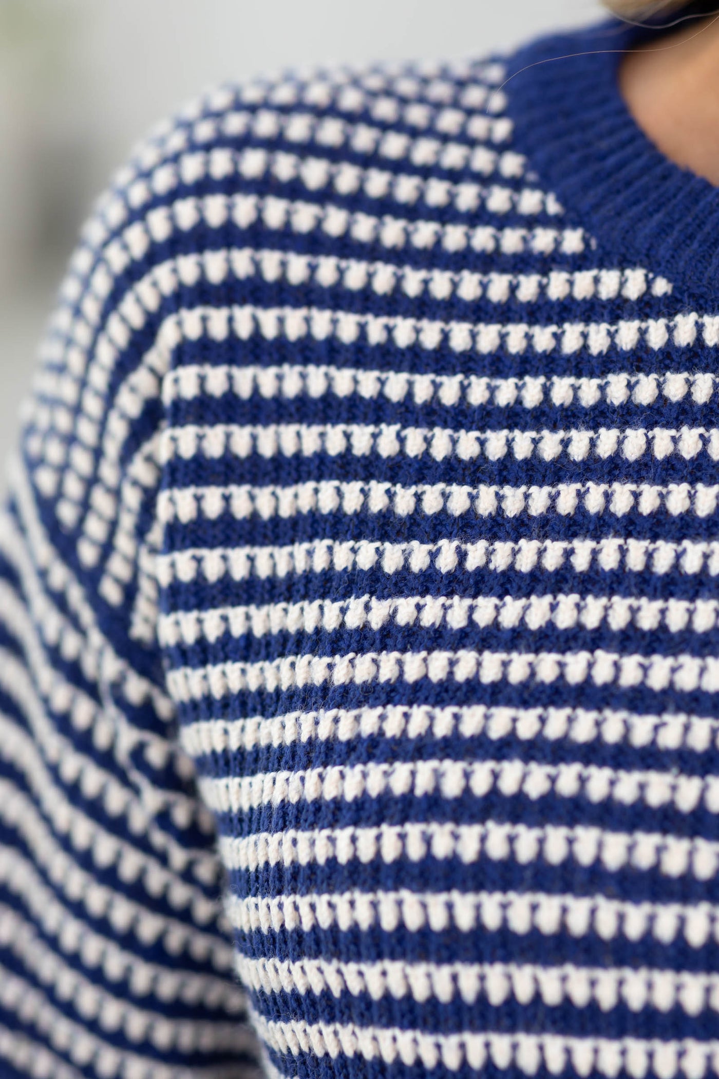 Staccato Two Tone Waffle Striped Sweater