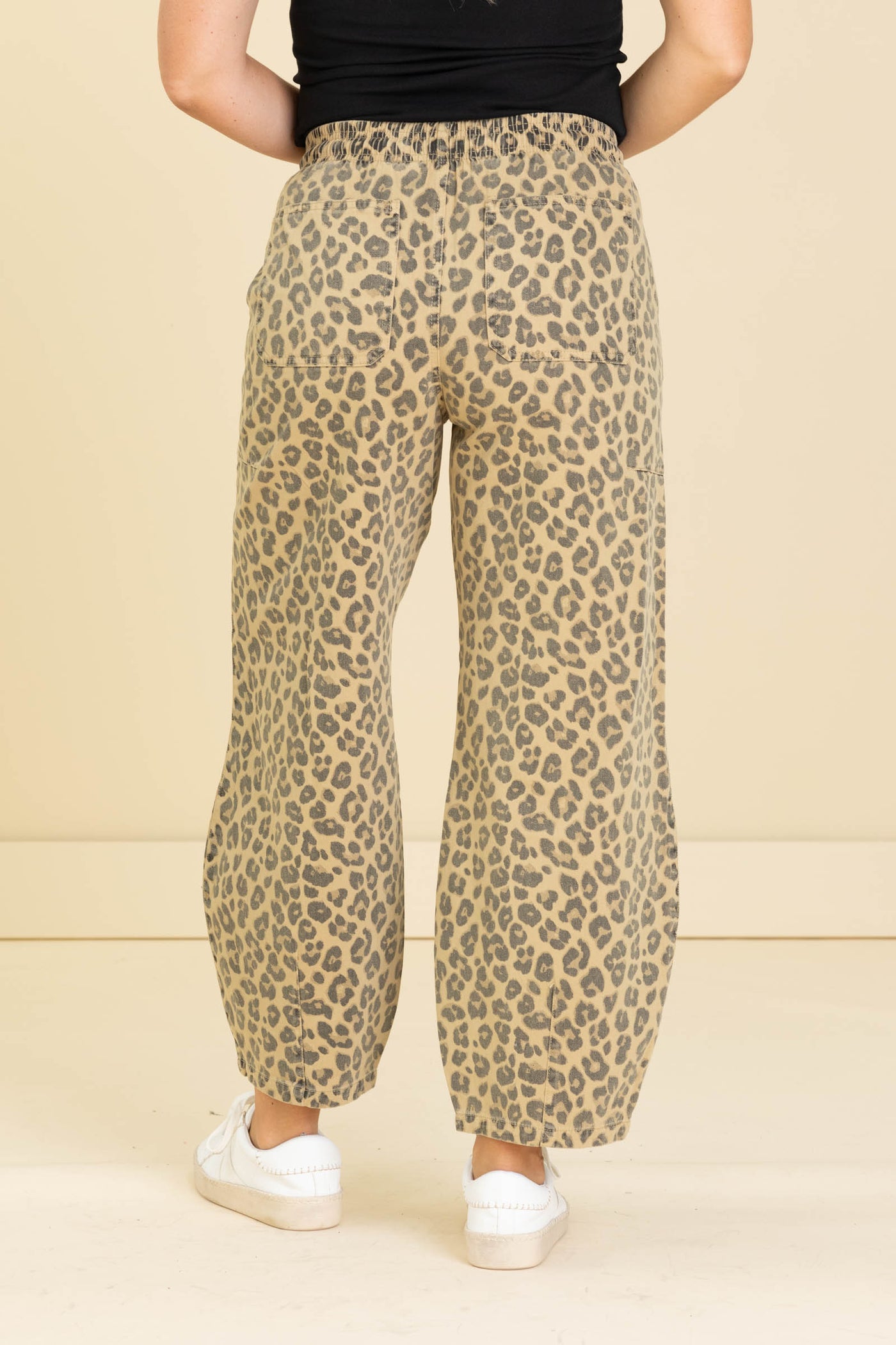 Leopard Print Drawstring Pants