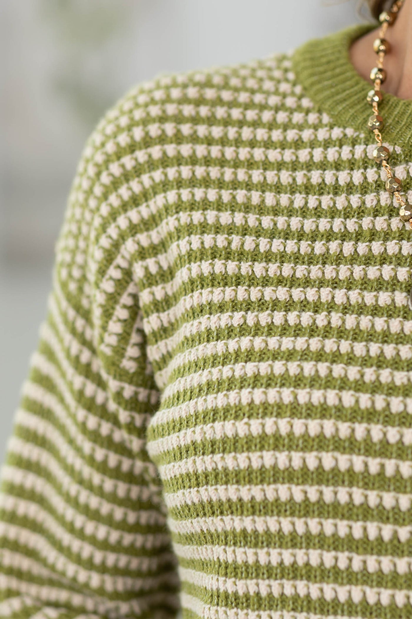 Staccato Two Tone Waffle Striped Sweater