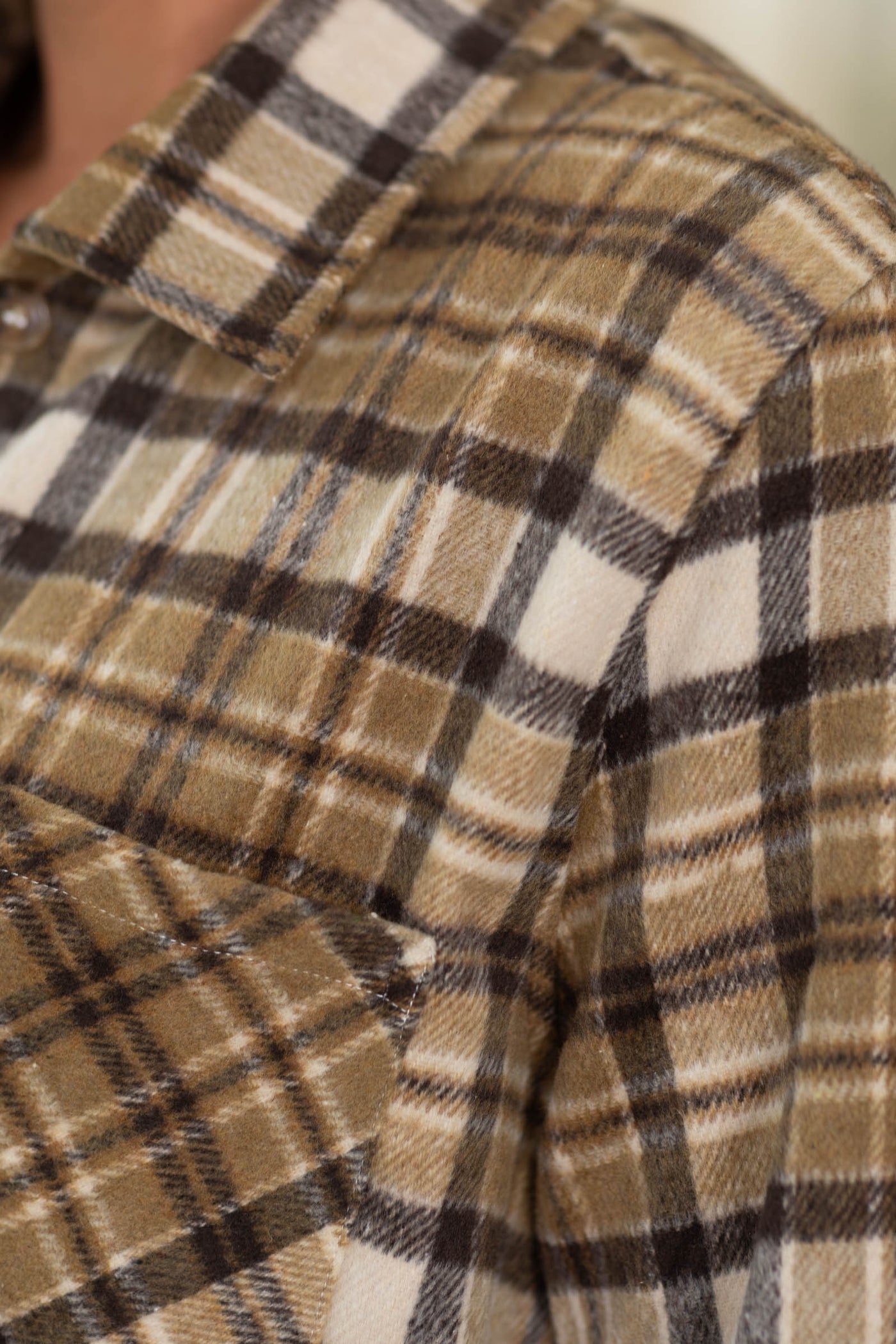 Staccato Brushed Plaid Collared Shackets