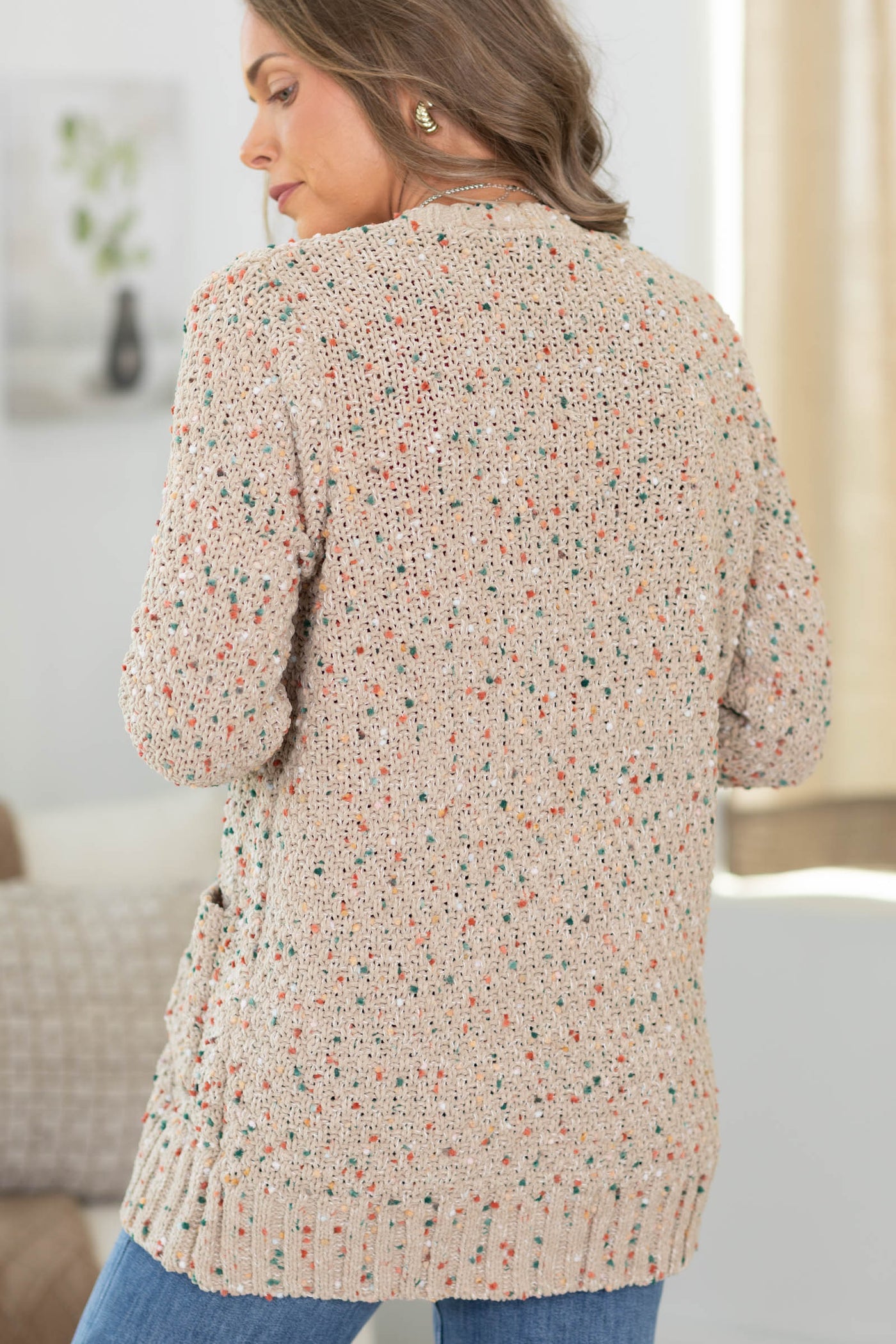 Staccato Multicolor Popcorn Open Front Cardigan