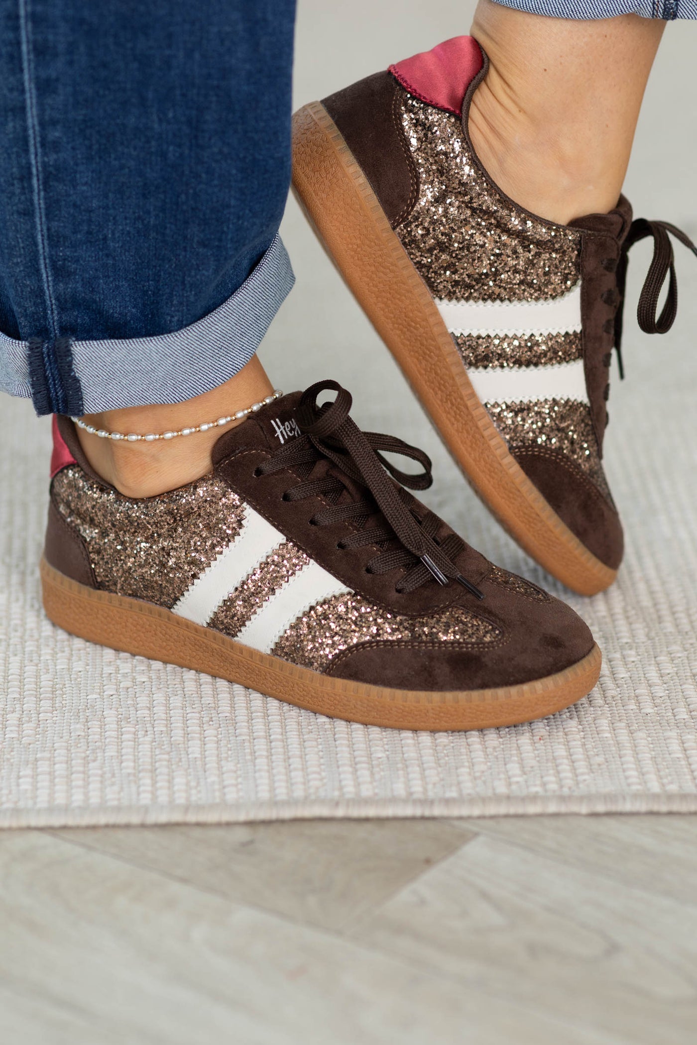 Corkys Glitter Lace Up Sneakers