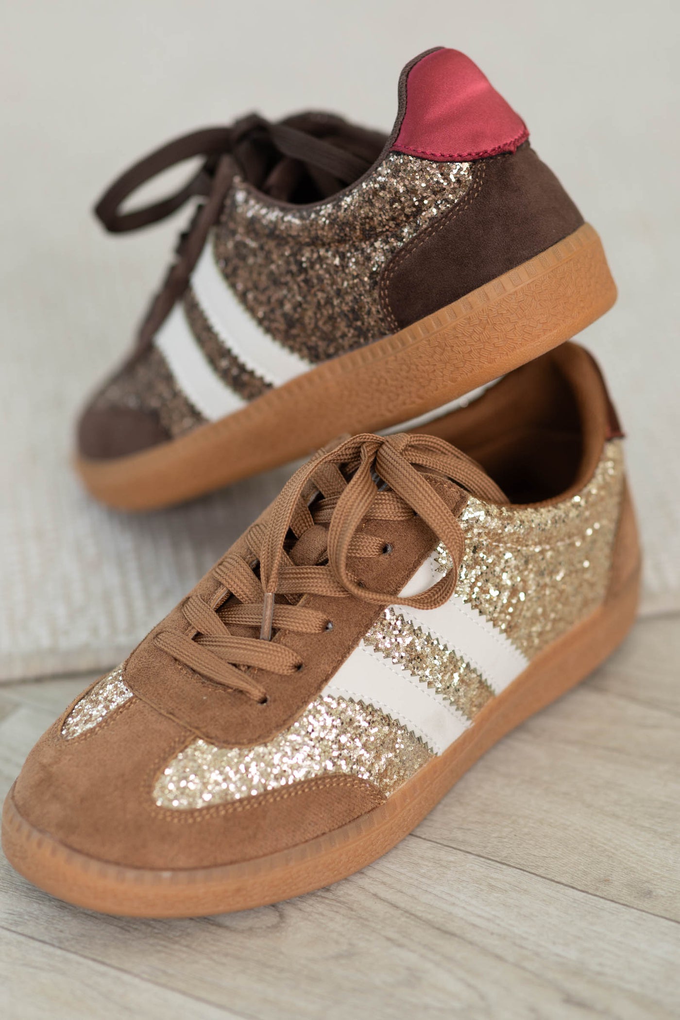 Corkys Glitter Lace Up Sneakers