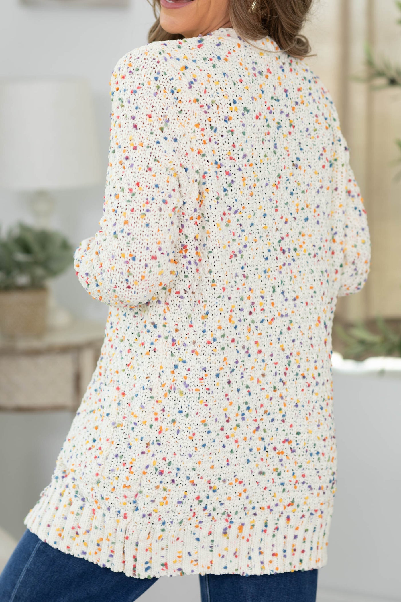 Staccato Multicolor Popcorn Open Front Cardigan