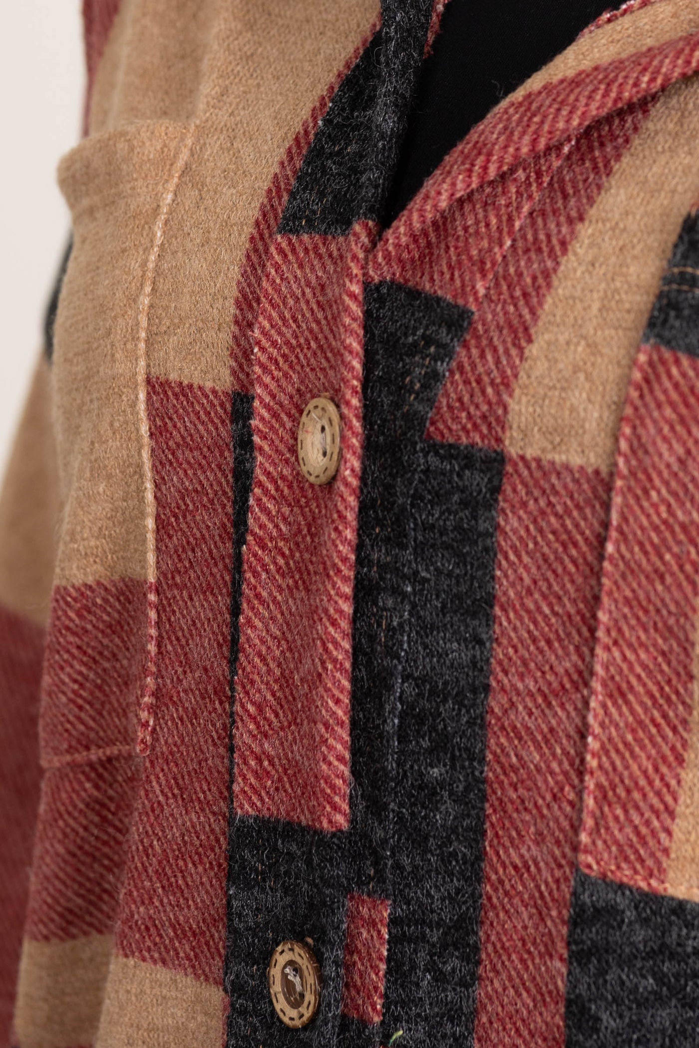 Taupe Multicolor Mohair Plaid Knit Shacket