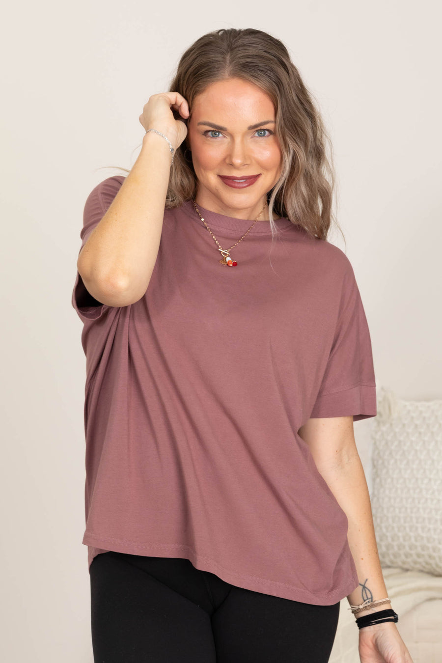 Mauve Boyfriend Fit Tee