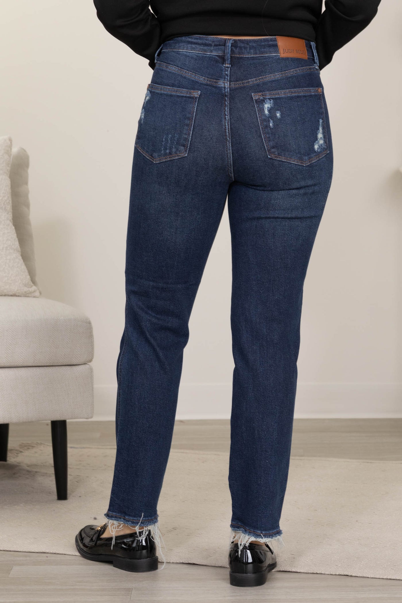 Judy Blue Rigid Magic Heavy Distress Straight Jeans