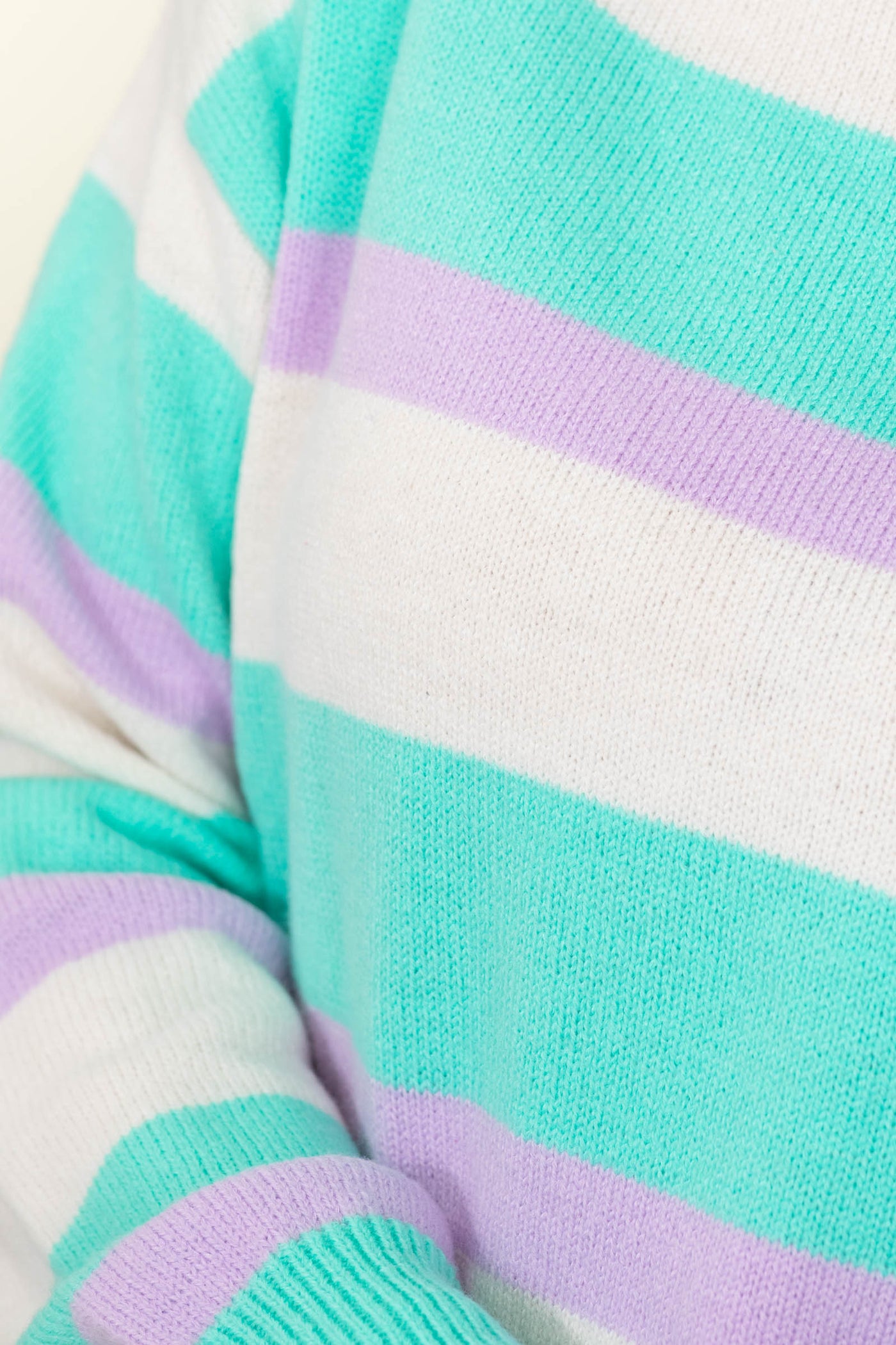 Aqua And Lavender Striped Knit Sweater Top