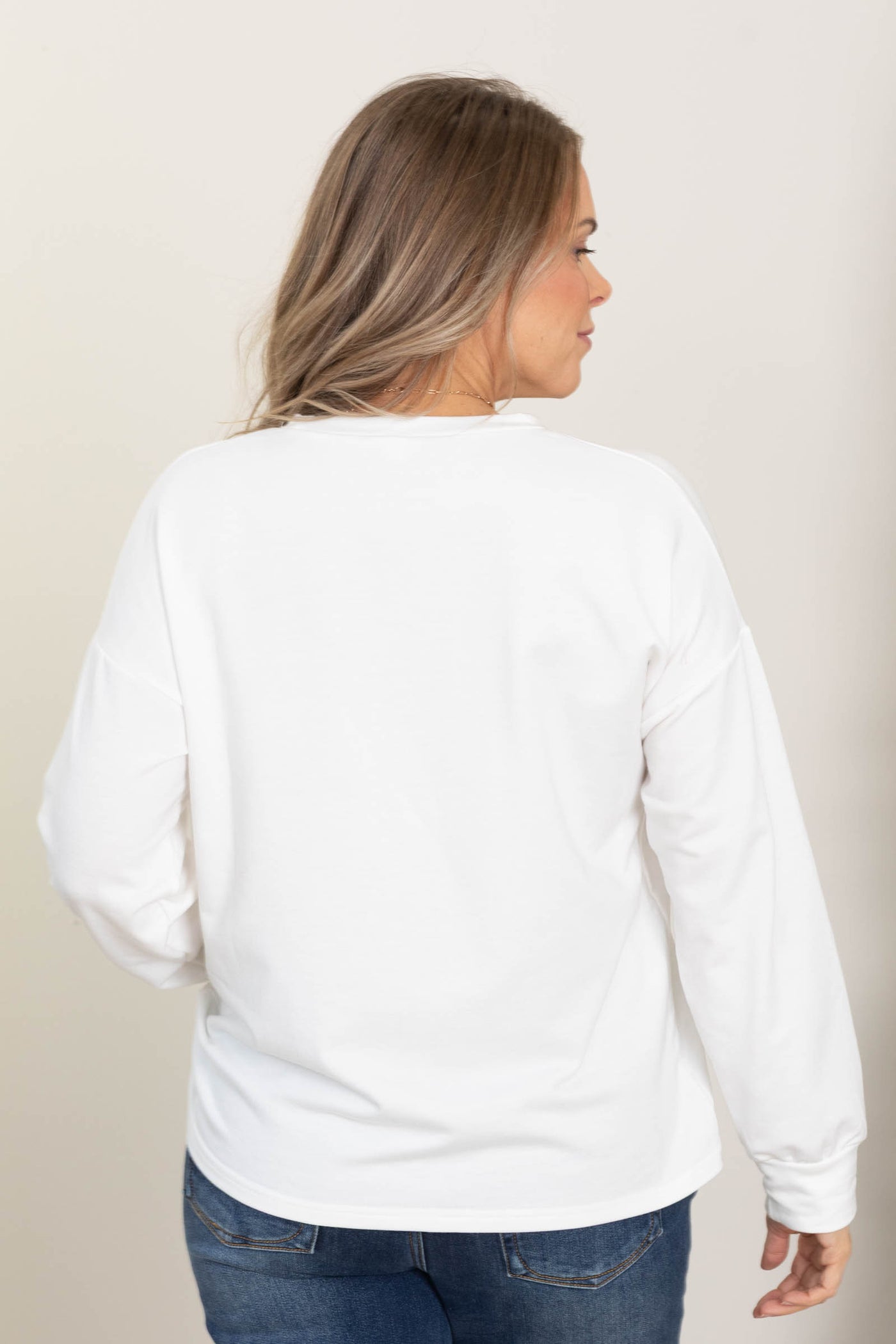 White Glittery Santa Graphic Sweatshirt