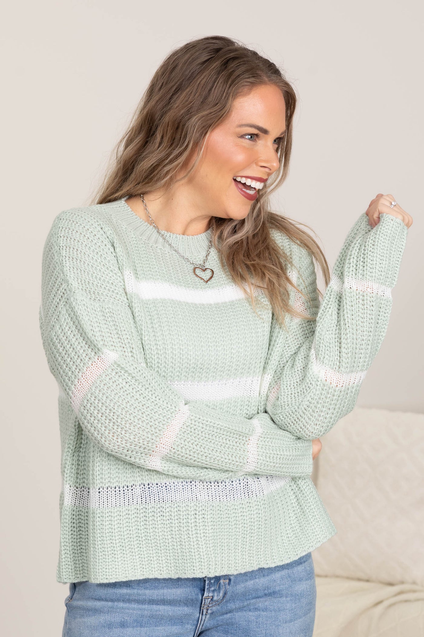 Comfort Crewneck Striped Sweater