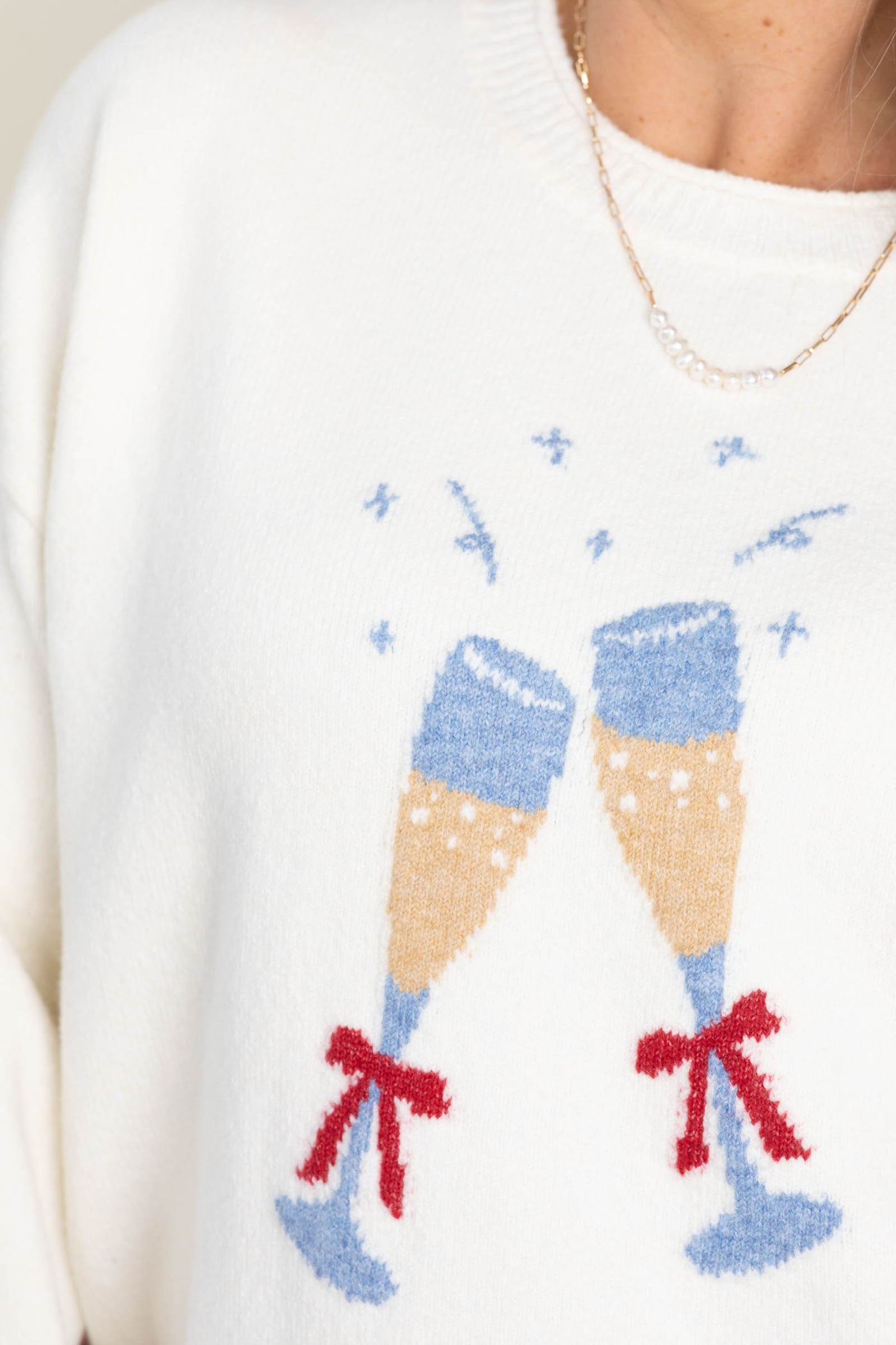 Cream Champagne Graphic Sweater