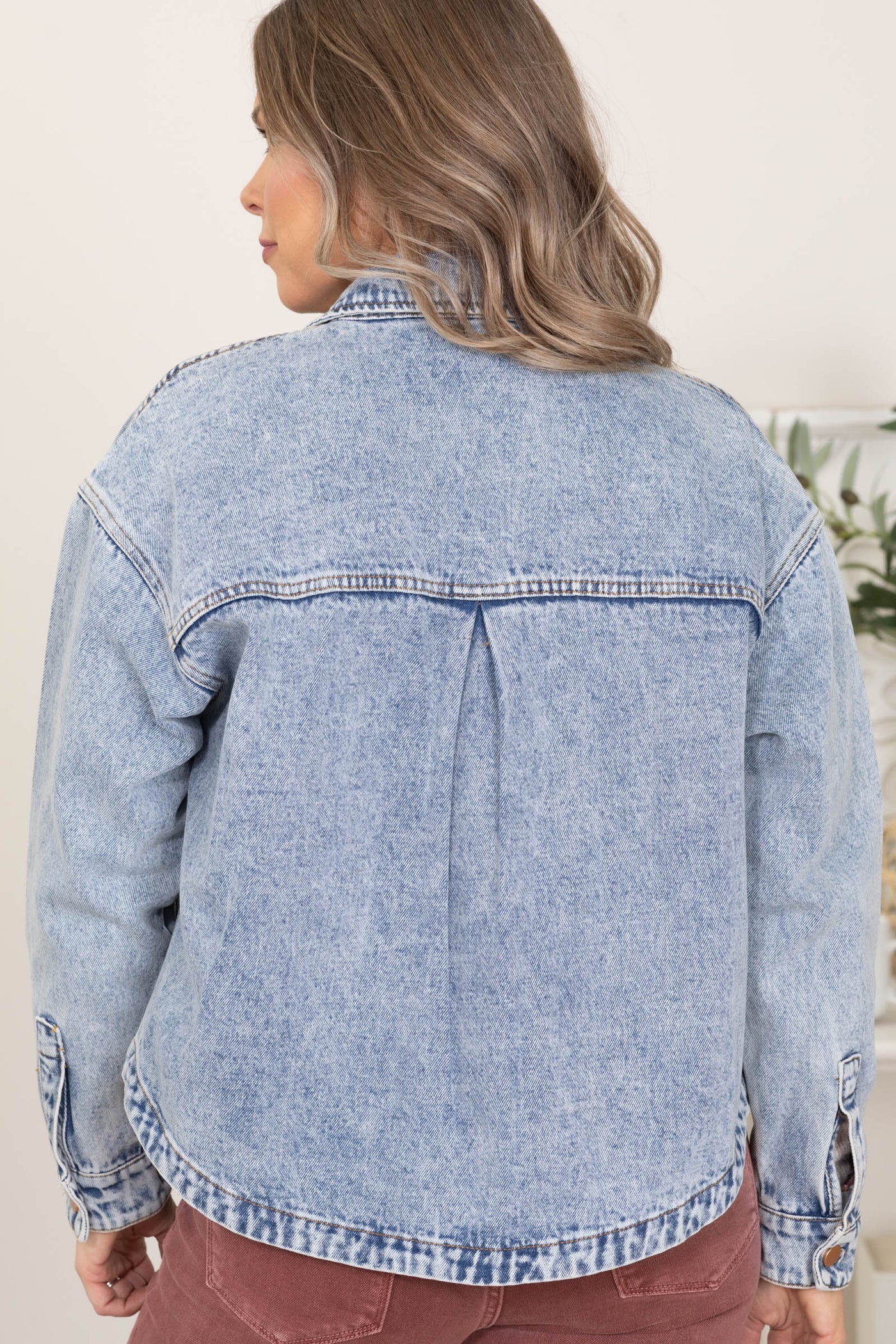 Vintage Denim Jacket With Square Pockets