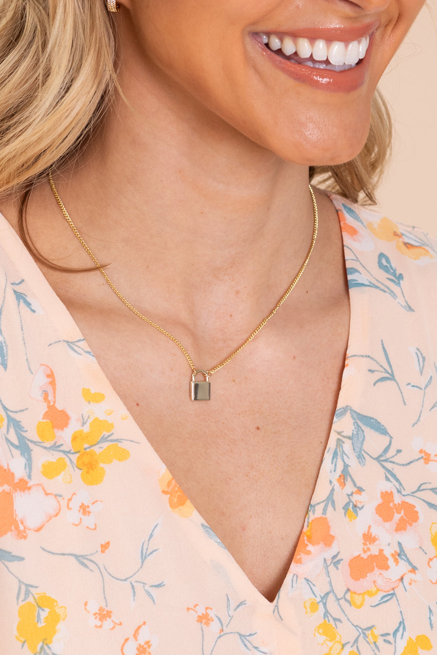 Gold Lock It Necklace