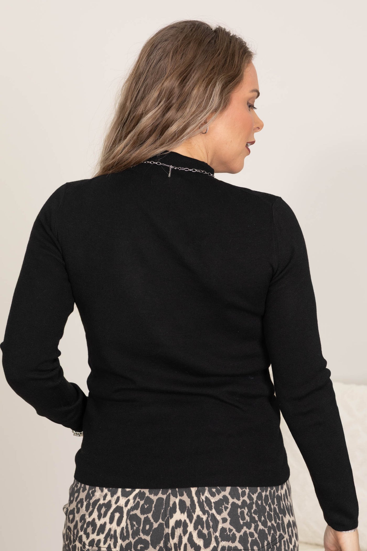 Cashmere Blend Mock Neck Sweater Knit Tops