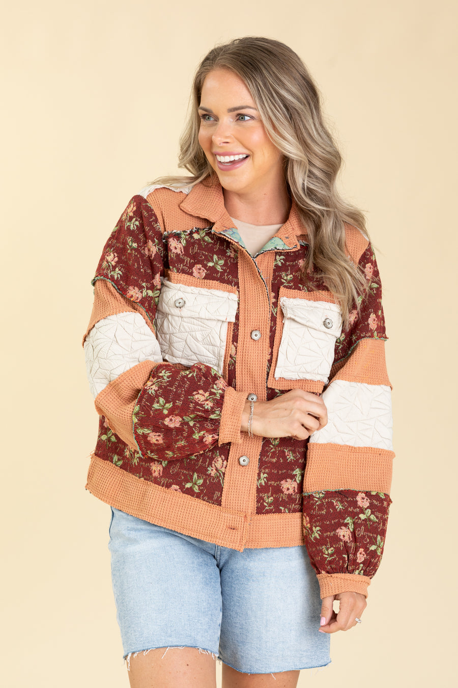 Vintage Washed Jacquared Black Jacket