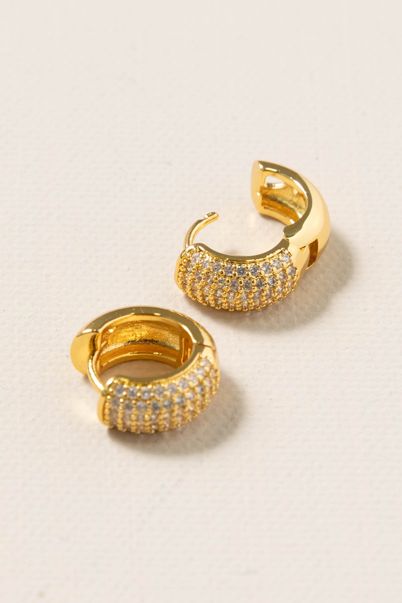 Pave Dome Huggie Earrings