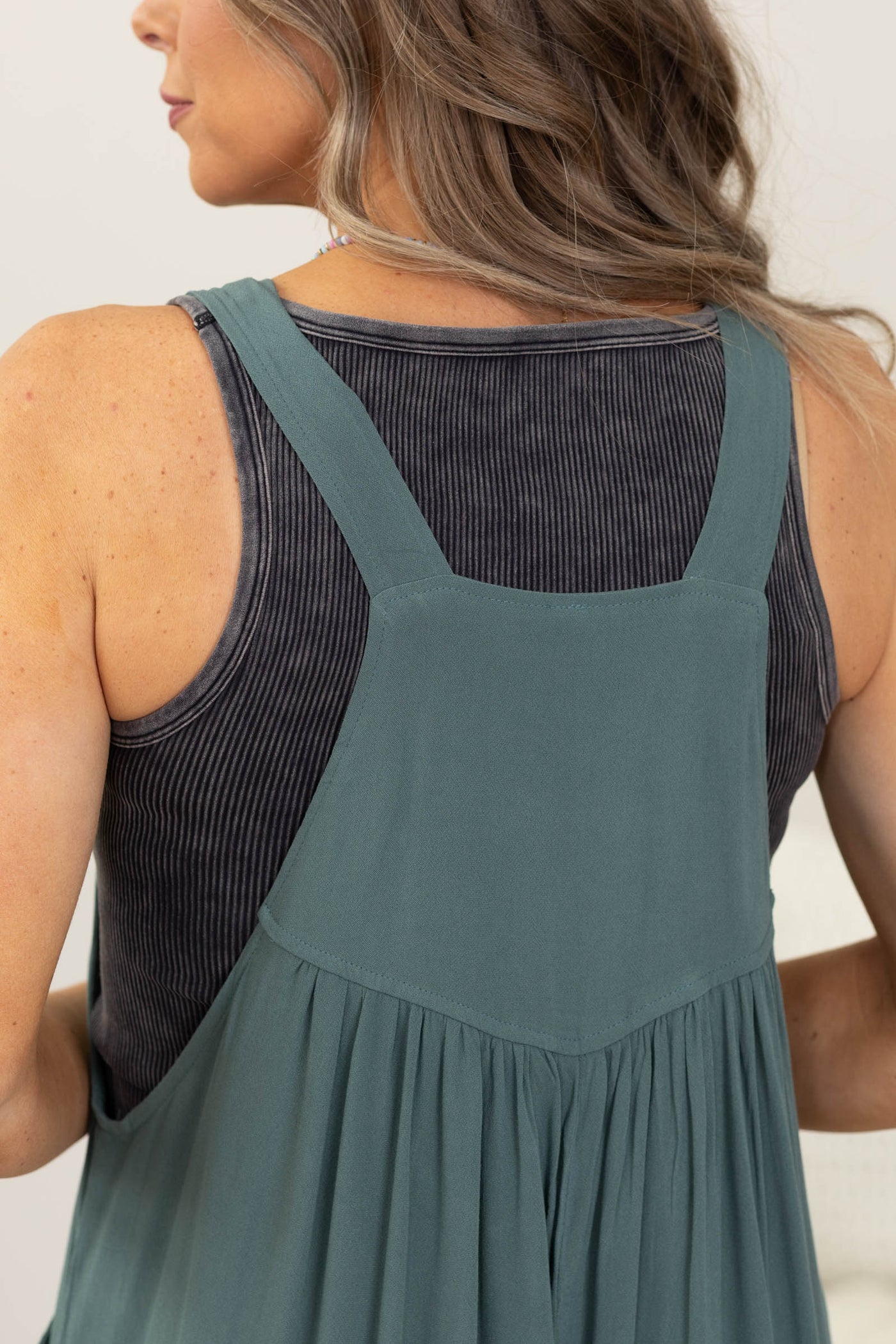 Woven Rayon Overalls With Pockets